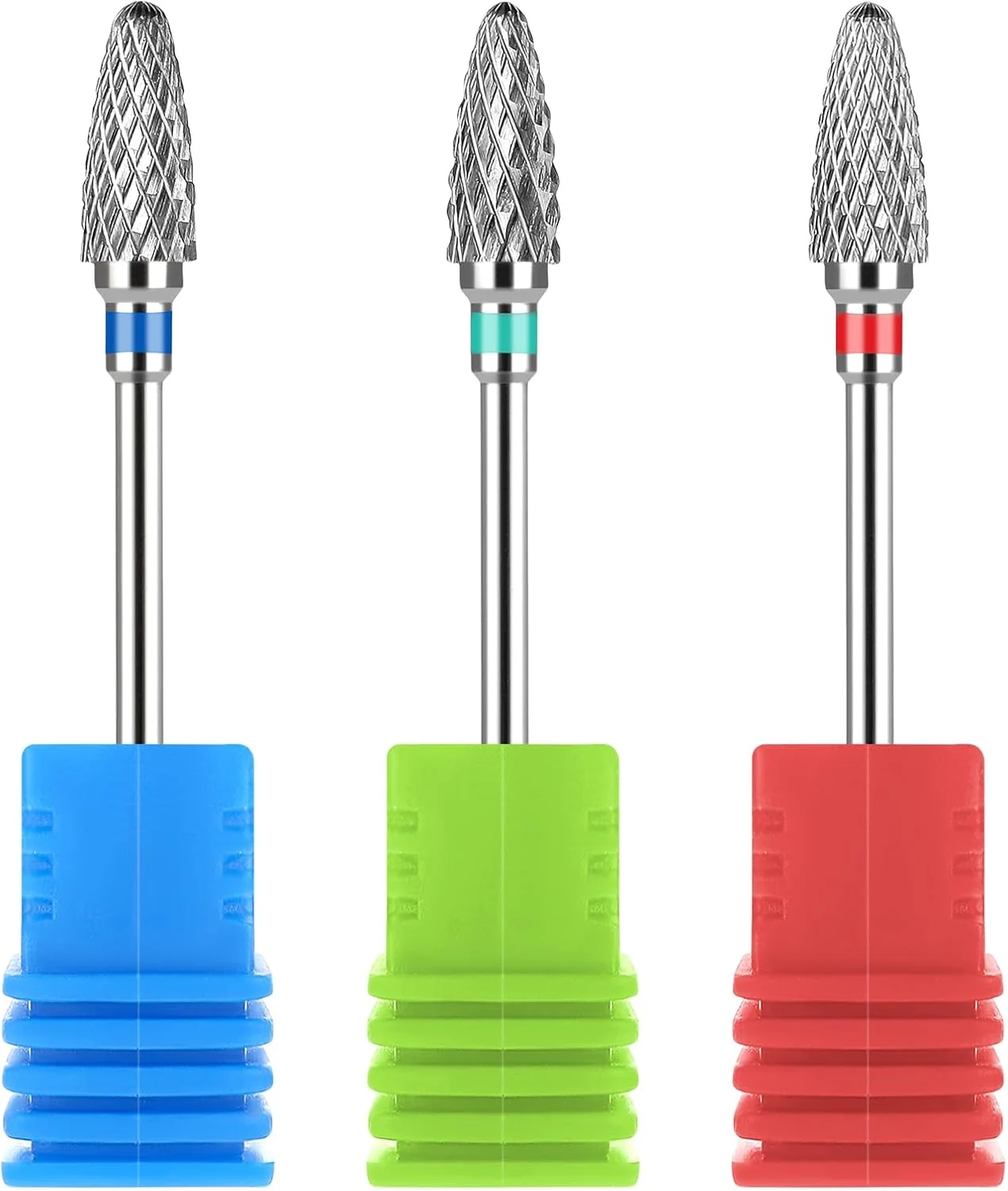 بسته 3 عددی سری سوهان برقی ناخن برای از بین بردن ژل، اکریلیک، کوتیکول، برش کاربید تنگستن، سری های سنگ زنی کاربید، سری سوهان ناخن تنگستن برای مانیکور پدیکور سالن خانگی