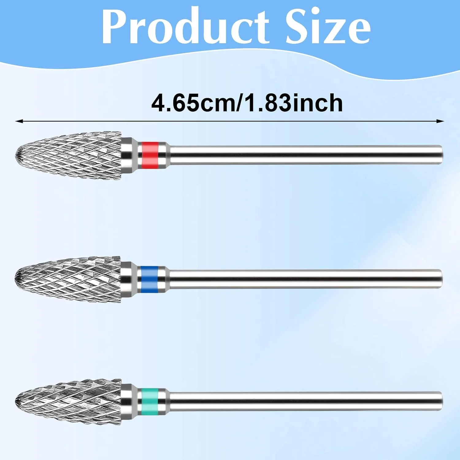بسته 3 عددی سری سوهان برقی ناخن برای از بین بردن ژل، اکریلیک، کوتیکول، برش کاربید تنگستن، سری های سنگ زنی کاربید، سری سوهان ناخن تنگستن برای مانیکور پدیکور سالن خانگی