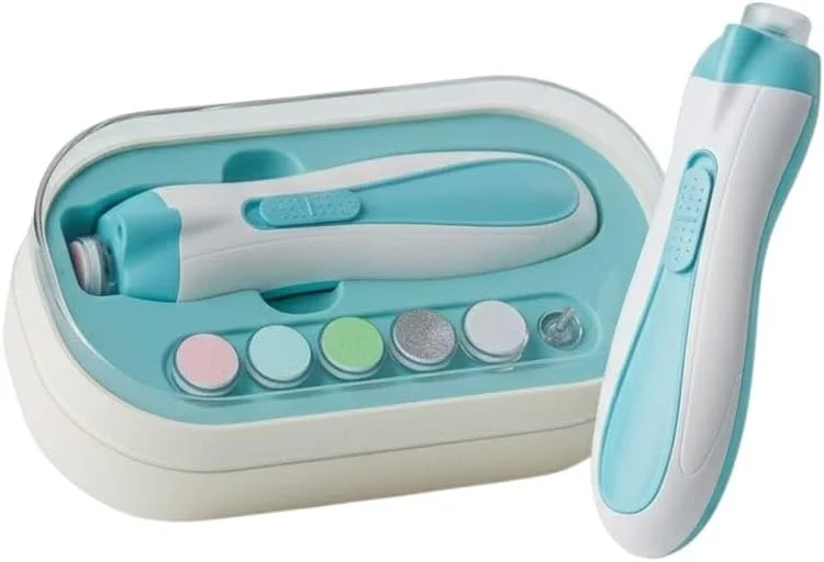 سوهان ناخن برقی کودک | سوهان ناخن ایمن و ملایم برای نوزادان و کودکان نوپا | موتور بی صدا و چراغ LED | 6 سری سنگ زنی سوهان ناخن برقی کودک | سوهان ناخن ایمن و ملایم برای نوزادان و کودکان نوپا | موتور بی صدا و چراغ LED | 6 سری سنگ زنی