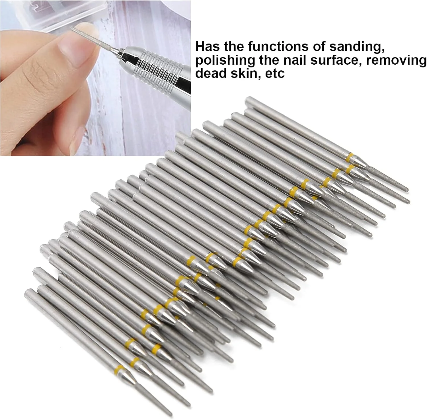 مجموعه سری سوهان برقی ناخن TMISHION، 50 عدد سری سنگ زنی و پولیش ناخن برقی، ابزار جایگزین برای مانیکور پدیکور استفاده در سالن و منزل