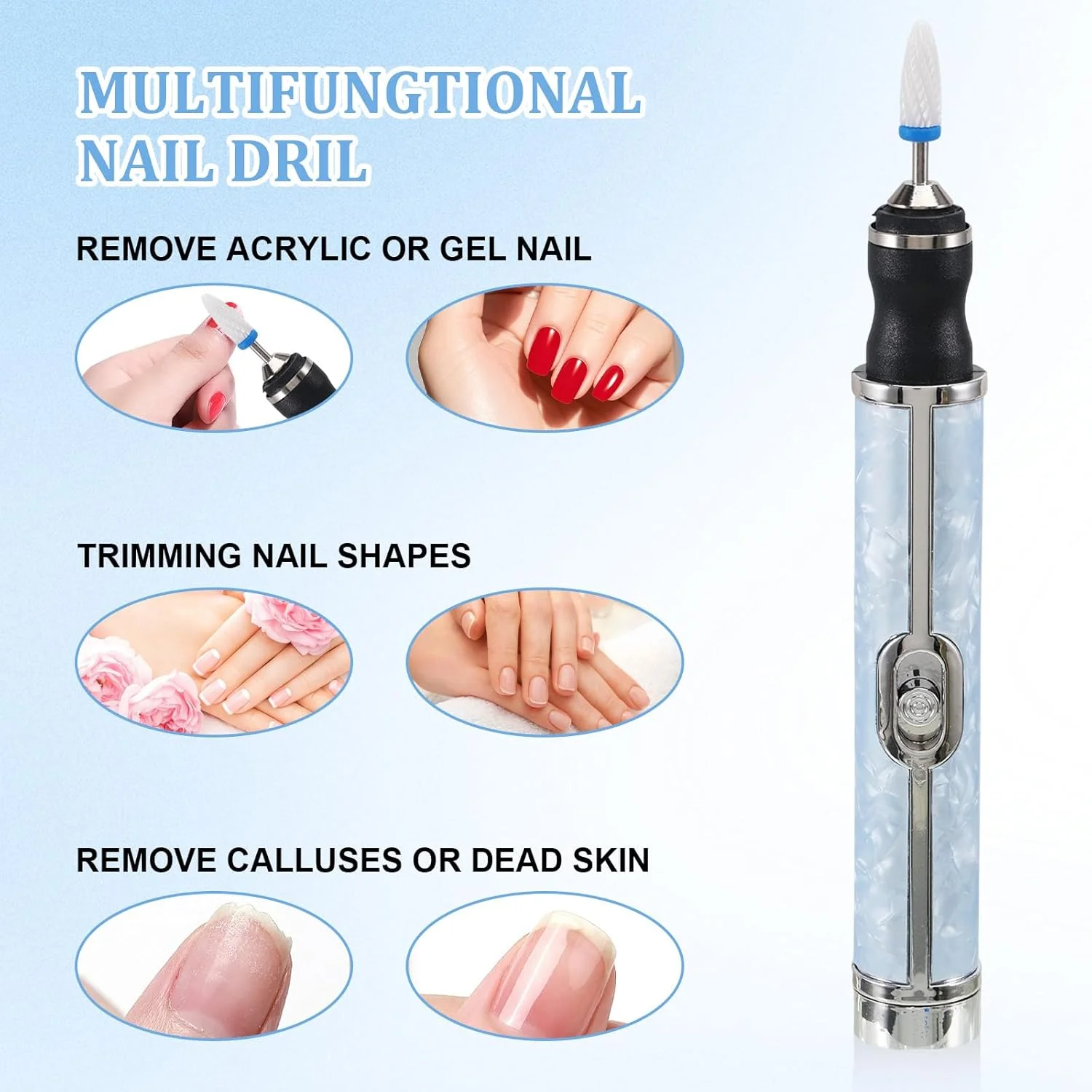 سوهان برقی ناخن tlidfgeo، دستگاه سنگ زنی ناخن با 4 سرعت برای ناخن های ضخیم پا، دستگاه سنگ زنی ناخن پا، دستگاه سنگ زنی ناخن برای ناخن ها و اشکال مختلف