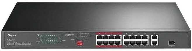 سوییچ PoE اترنت سریع 16 پورت TP-Link TL-SL1218P 10/100Mbps با 16 پورت PoE+ @150W، دارای 2 پورت گیگابیتی Uplink + 1 اسلات Combo SFP با حالت توسعه، اولویت و ایزوله سوییچ PoE اترنت سریع 16 پورت TP-Link TL-SL1218P 10/100Mbps با 16 پورت PoE+ @150W، دارای 2 پورت گیگابیتی Uplink + 1 اسلات Combo SFP با حالت توسعه، اولویت و ایزوله