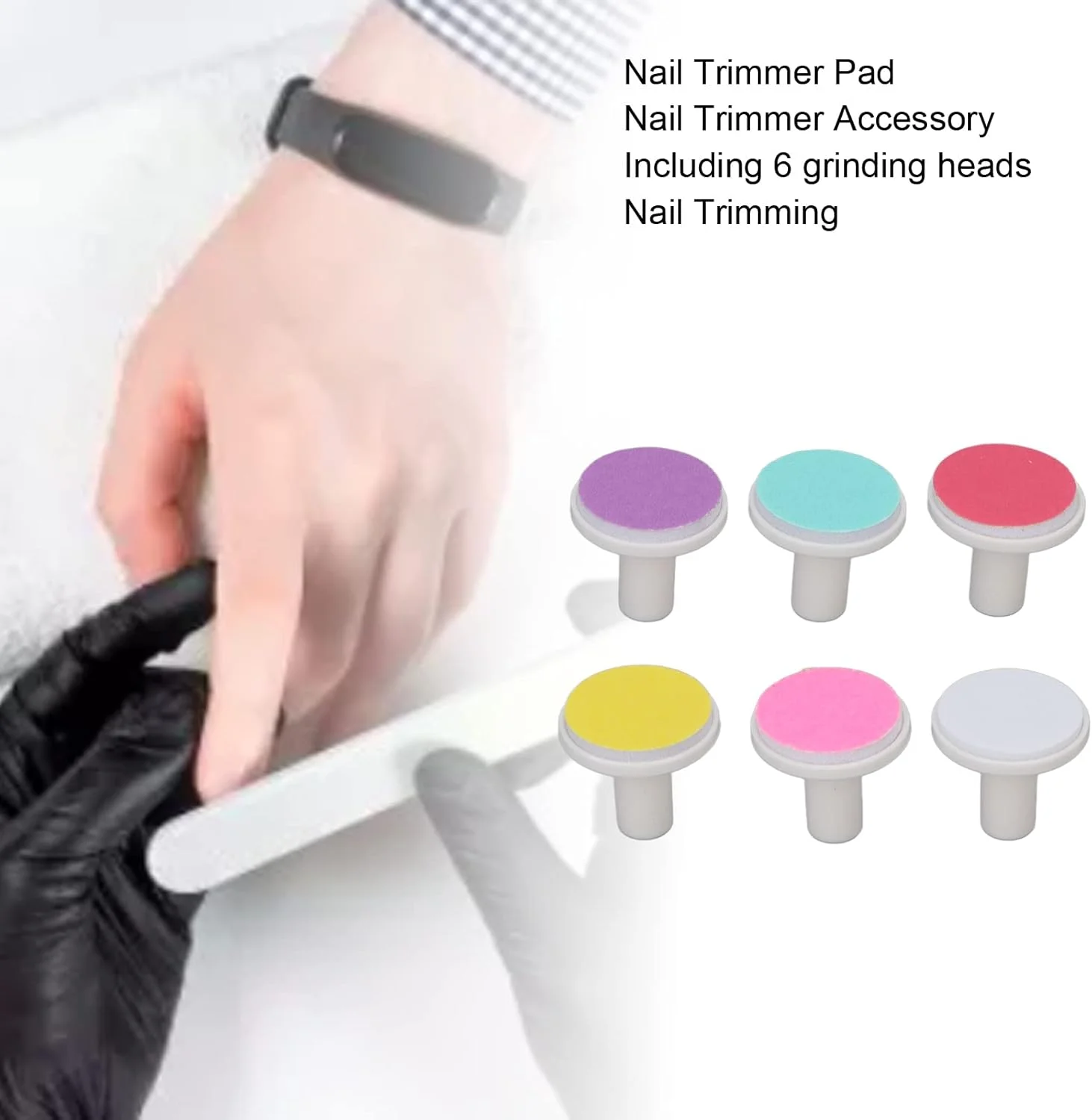 سری های جایگزین سوهان ناخن نوزاد، 6 عدد پد جایگزین برقی سوهان ناخن نوزاد، لوازم جانبی سر سنگ زنی سوهان ناخن برقی حرفه ای