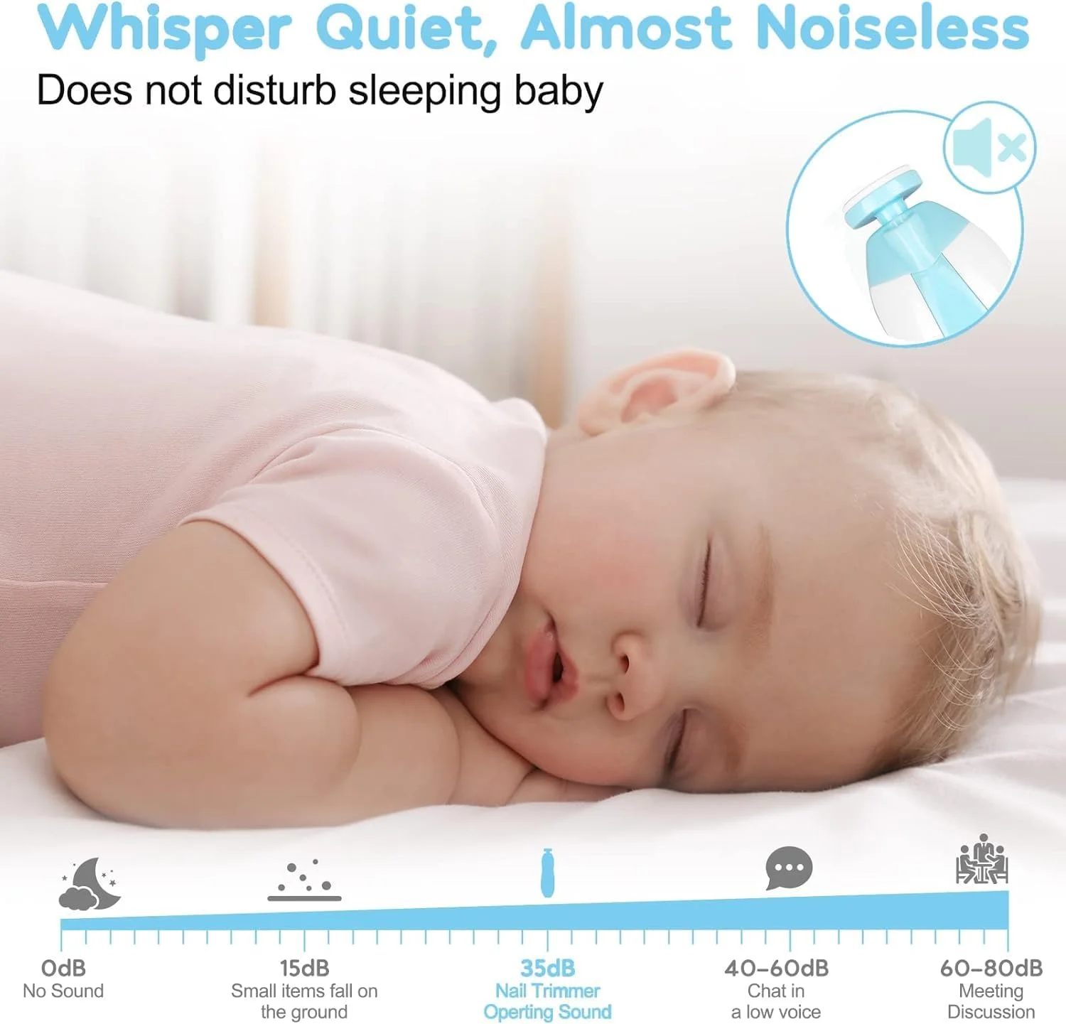 ست ناخن گیر کودک Qunlions life 12 در 1 | سوهان ناخن برقی ایمن کودک، کیت سوهان ناخن کودک، سرهای تعویضی اضافی، مناسب برای ناخن های دست و پای نوزاد و کودک نوپا، برای مرتب و صیقلی کردن