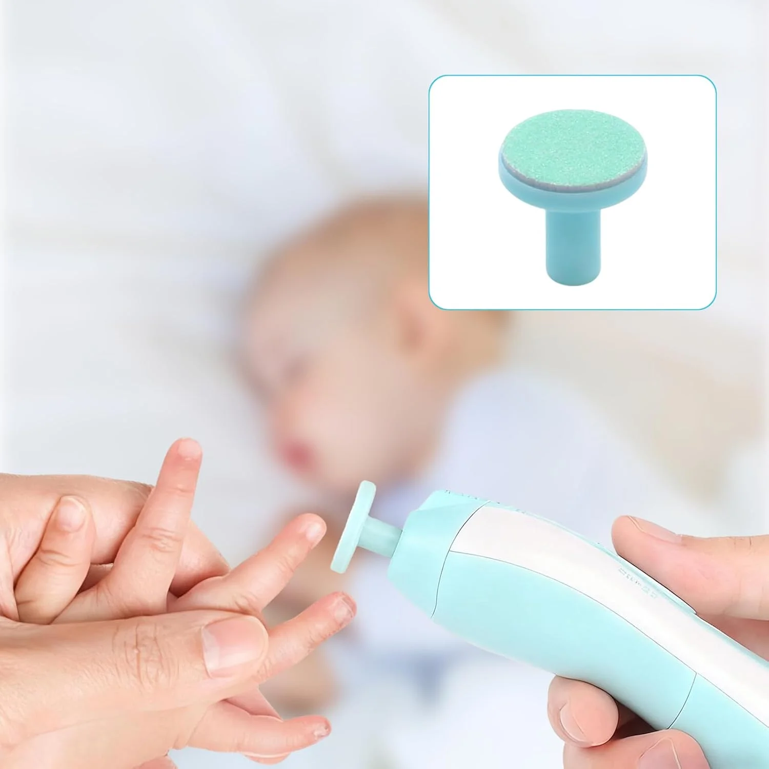 پد های جایگزین ناخن گیر نوزاد 6 عددی، دیسک پولیش سر سنگ زنی برای سوهان ناخن برقی استاندارد و کیت برش پد های آبی برای کودکان بالای 6 ماه