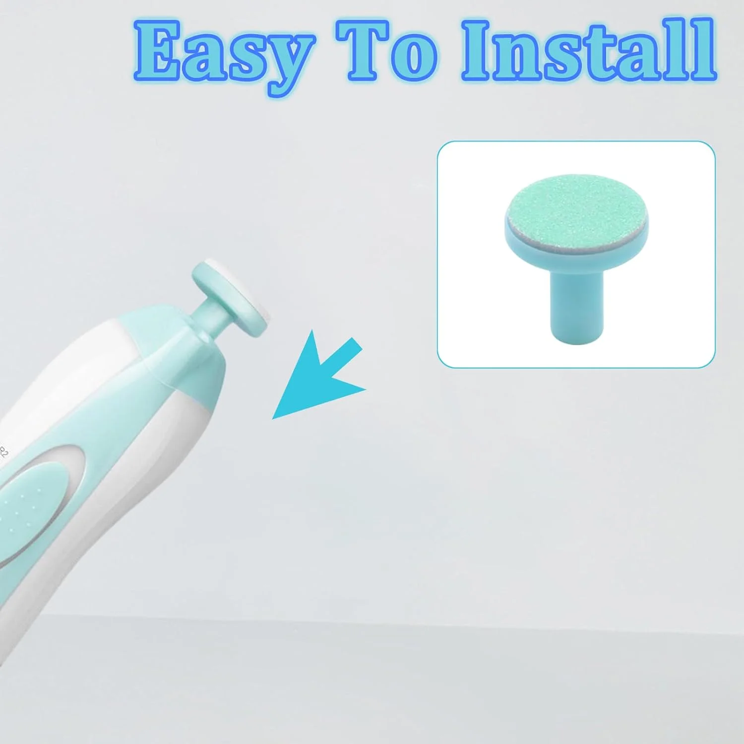 پد های جایگزین ناخن گیر نوزاد 6 عددی، دیسک پولیش سر سنگ زنی برای سوهان ناخن برقی استاندارد و کیت برش پد های آبی برای کودکان بالای 6 ماه