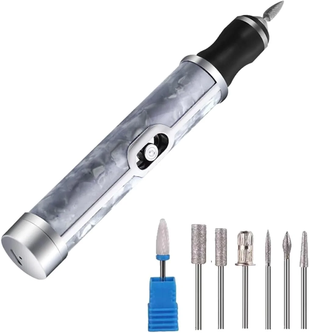 دستگاه سوهان برقی ناخن حرفه ای، با 4 سرعت قابل تنظیم برای ناخن های ضخیم پا و مانیکور، دارای باتری قابل شارژ و 7 سری