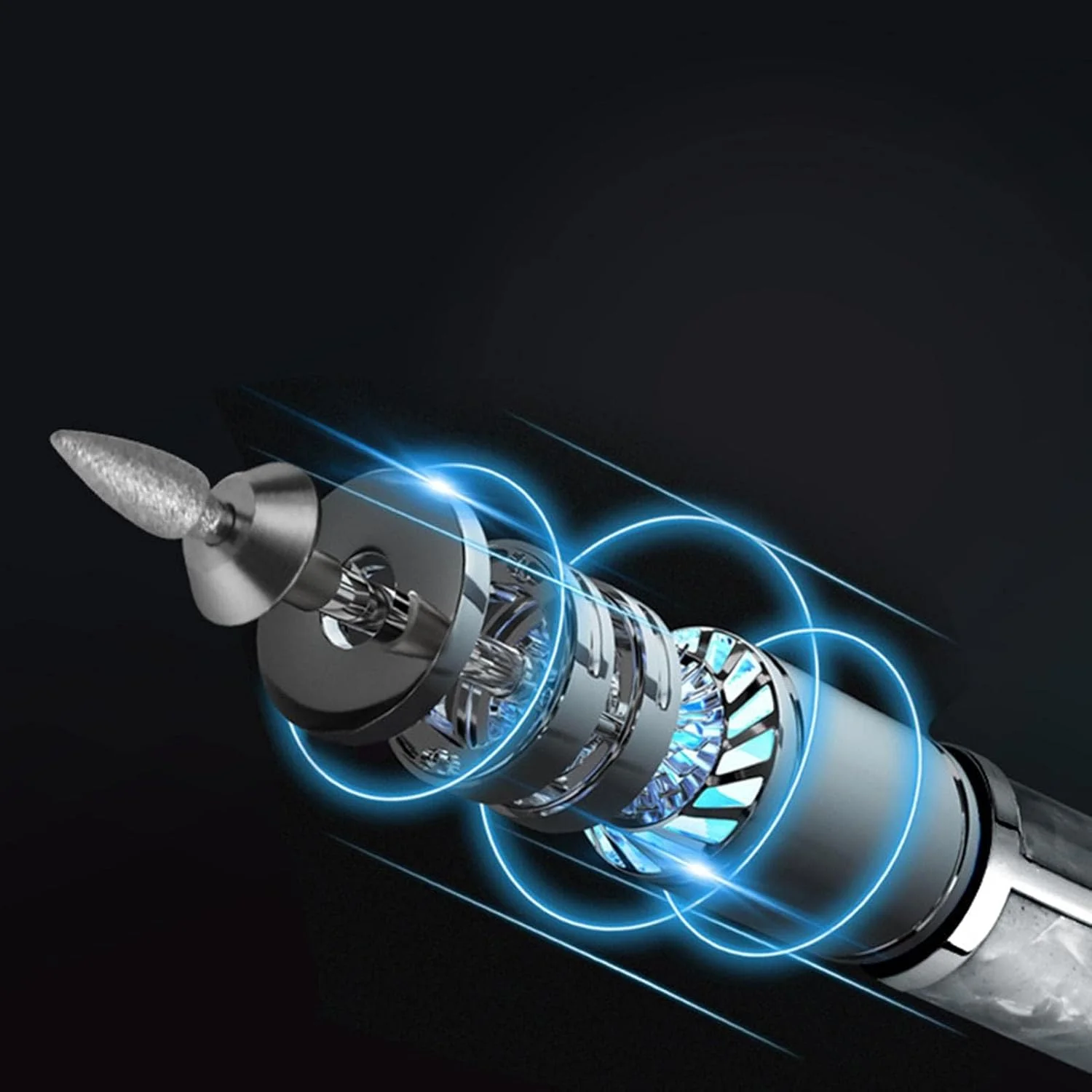 دستگاه سوهان برقی ناخن حرفه ای، با 4 سرعت قابل تنظیم برای ناخن های ضخیم پا و مانیکور، دارای باتری قابل شارژ و 7 سری