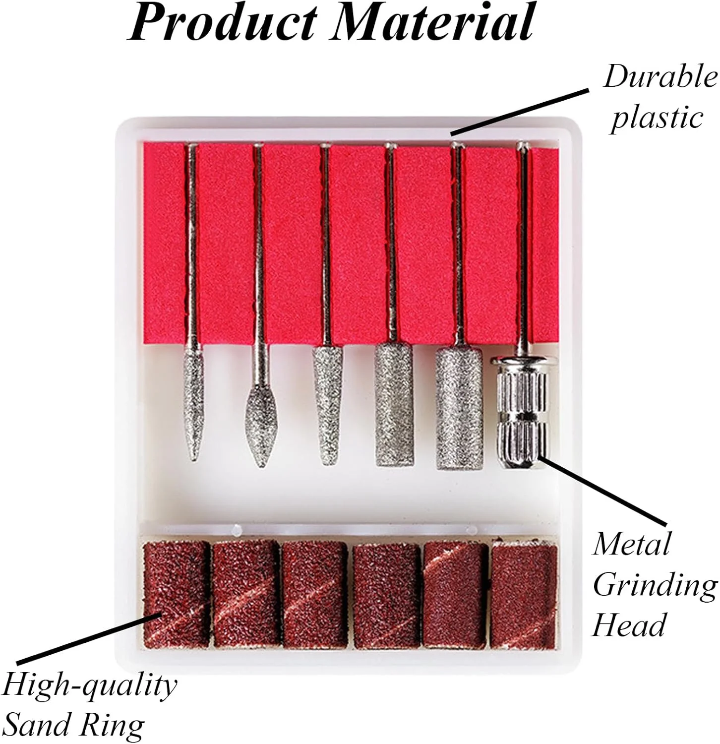 ست 6 عددی سر سوهان ناخن QttvbTna، سر سوهان ناخن، کیت سوهان الماسه مانیکور ناخن، سر سوهان ناخن حرفه ای، برای دستگاه برقی سوهان ناخن، حذف ژل، مانیکور، پدیکور، استفاده خانگی