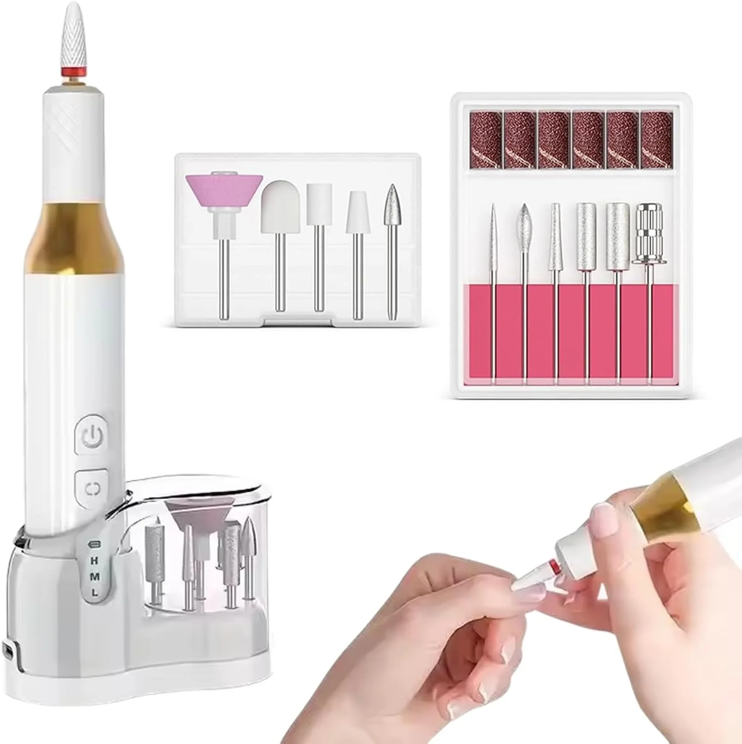 دستگاه سوهان برقی ناخن NAWOKEENY، سوهان ناخن شارژی بی سیم با 12 سر سوهان، لرزش کم، سوهان ناخن ایمن برای ناخن های ژلی، 3 سرعت قابل تنظیم، کیت مانیکور برای مبتدیان ناخن، دخترانه (سفید) دستگاه سوهان برقی ناخن NAWOKEENY، سوهان ناخن شارژی بی سیم با 12 سر سوهان، لرزش کم، سوهان ناخن ایمن برای ناخن های ژلی، 3 سرعت قابل تنظیم، کیت مانیکور برای مبتدیان ناخن، دخترانه (سفید)