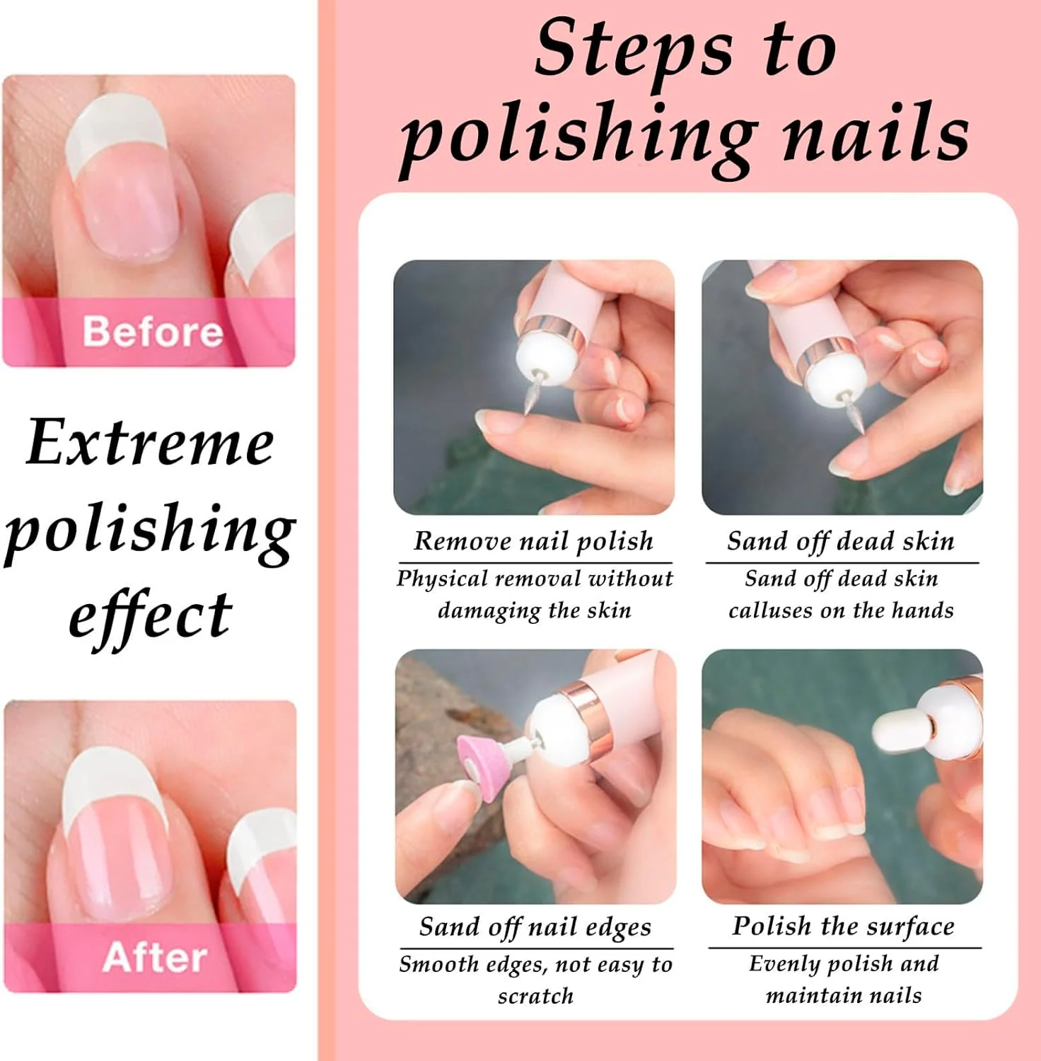 دستگاه سوهان برقی ناخن حرفه ای، ابزار سوهان ناخن قابل حمل مینی مانیکور پدیکور، کیت پولیش 5 در 1 USB، برای ناخن های پودری ژل اکریلیک، برای پولیش پینه، برای خانه و سالن دستگاه سوهان برقی ناخن حرفه ای، ابزار سوهان ناخن قابل حمل مینی مانیکور پدیکور، کیت پولیش 5 در 1 USB، برای ناخن های پودری ژل اکریلیک، برای پولیش پینه، برای خانه و سالن