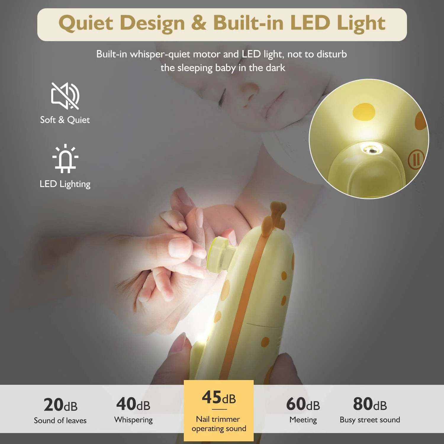 سوهان ناخن برقی کودک Megainvo با چراغ و 10 سری سمباده، ست مراقبت از ناخن ایمن و بی صدا برای نوزاد، کودک نوپا، انگشتان دست و پا - نارنجی سوهان ناخن برقی کودک Megainvo با چراغ و 10 سری سمباده، ست مراقبت از ناخن ایمن و بی صدا برای نوزاد، کودک نوپا، انگشتان دست و پا - نارنجی