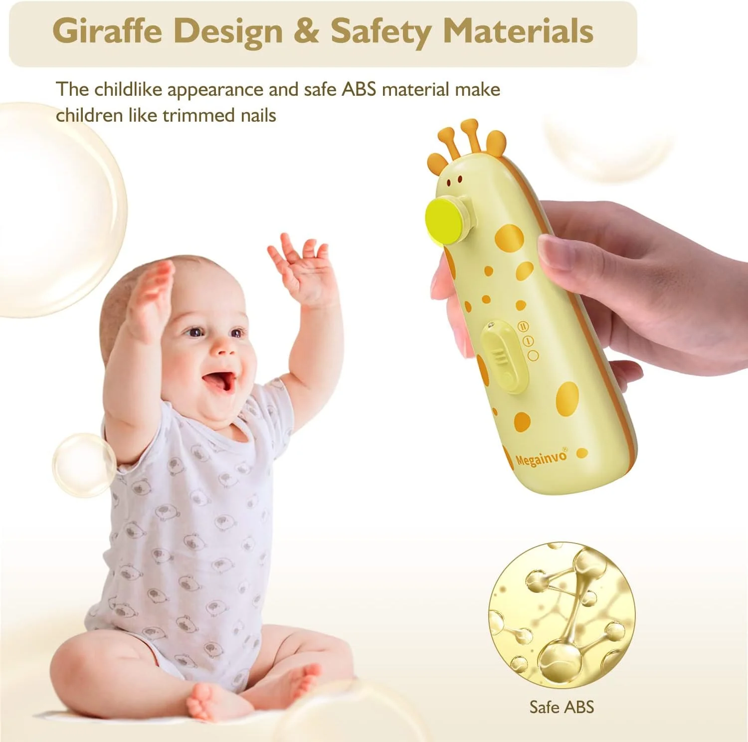 سوهان ناخن برقی کودک Megainvo با چراغ و 10 سری سمباده، ست مراقبت از ناخن ایمن و بی صدا برای نوزاد، کودک نوپا، انگشتان دست و پا - نارنجی سوهان ناخن برقی کودک Megainvo با چراغ و 10 سری سمباده، ست مراقبت از ناخن ایمن و بی صدا برای نوزاد، کودک نوپا، انگشتان دست و پا - نارنجی