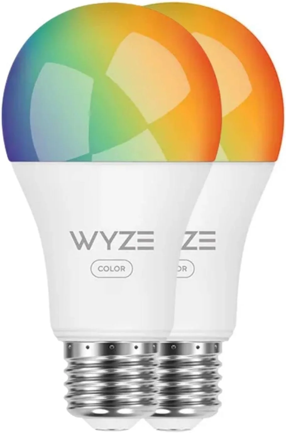 لامپ رنگی وایز، 1100 لومن WiFi RGB و لامپ هوشمند A19 سفید قابل تنظیم، سازگار با الکسا و دستیار گوگل، بسته دو عددی