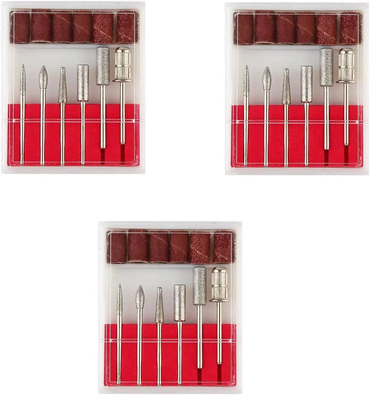 مجموعه 3 عددی سری سوهان ناخن، سری الماسه سوهان ناخن، سری سوهان برقی، لوازم جانبی دریل ناخن برای دستگاه های سوهان برقی، پولیش ناخن