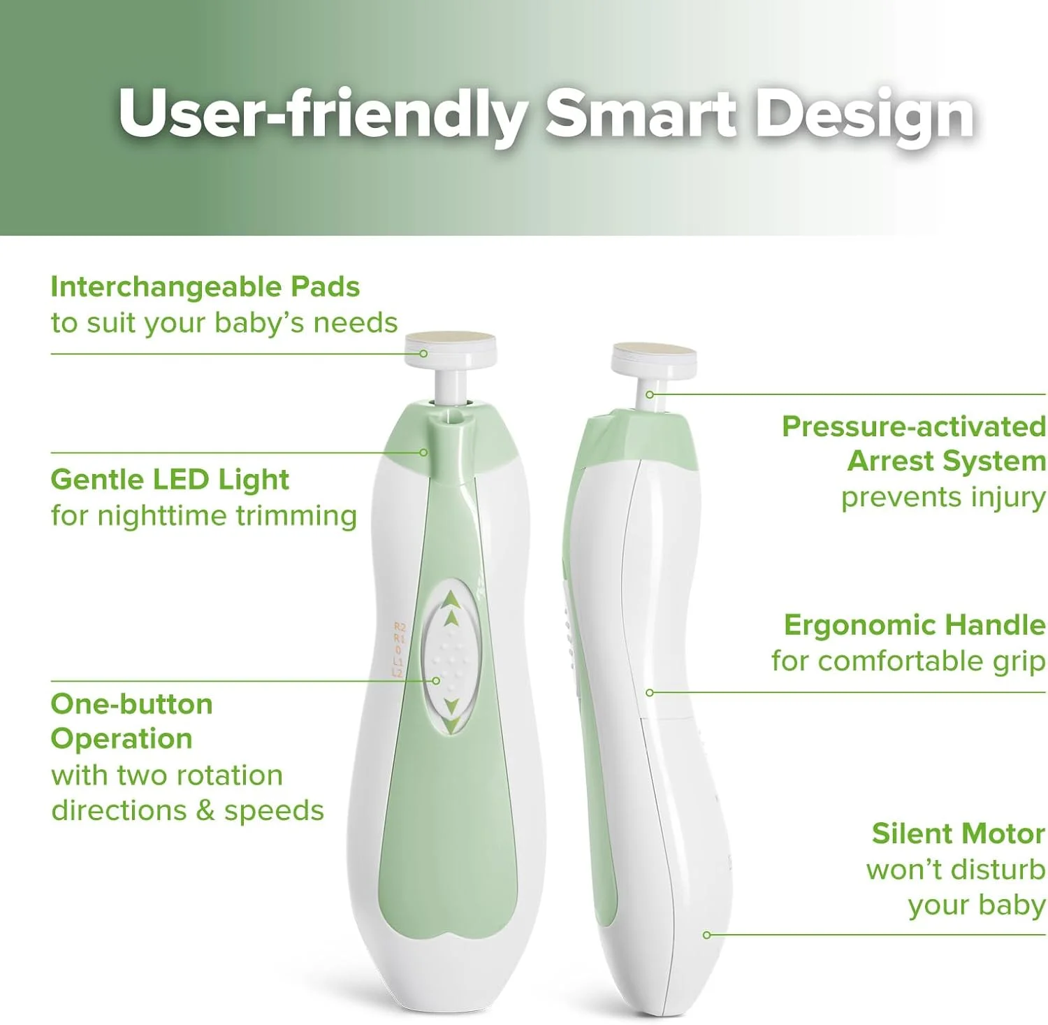 ست مانیکور کودک هاآکا، سوهان ناخن برقی نوزاد، مناسب نوزادان، کودکان نوپا و بزرگسالان، مراقبت از ناخن های دست و پا به همراه 4 پد جایگزین اضافه، مدل Meadow ست مانیکور کودک هاآکا، سوهان ناخن برقی نوزاد، مناسب نوزادان، کودکان نوپا و بزرگسالان، مراقبت از ناخن های دست و پا به همراه 4 پد جایگزین اضافه، مدل Meadow