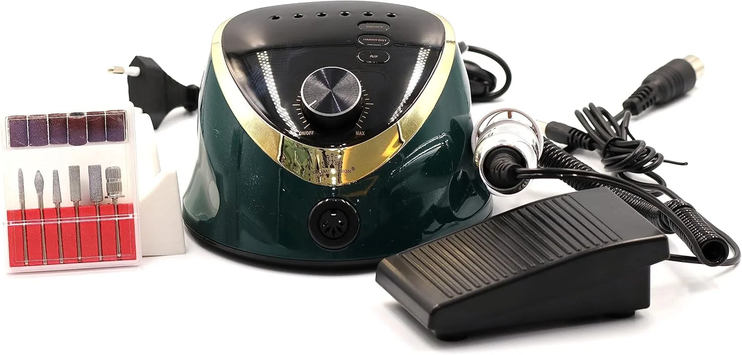 دستگاه سوهان برقی ناخن حرفه ای گلوبال فشن مدل M12 - 35000 دور در دقیقه، 68 وات، سرعت متغیر، چرخش به جلو/عقب، کم صدا، طراحی ارگونومیک برای مانیکور و پدیکور با کیفیت سالن (سبز) دستگاه سوهان برقی ناخن حرفه ای گلوبال فشن مدل M12 - 35000 دور در دقیقه، 68 وات، سرعت متغیر، چرخش به جلو/عقب، کم صدا، طراحی ارگونومیک برای مانیکور و پدیکور با کیفیت سالن (سبز)