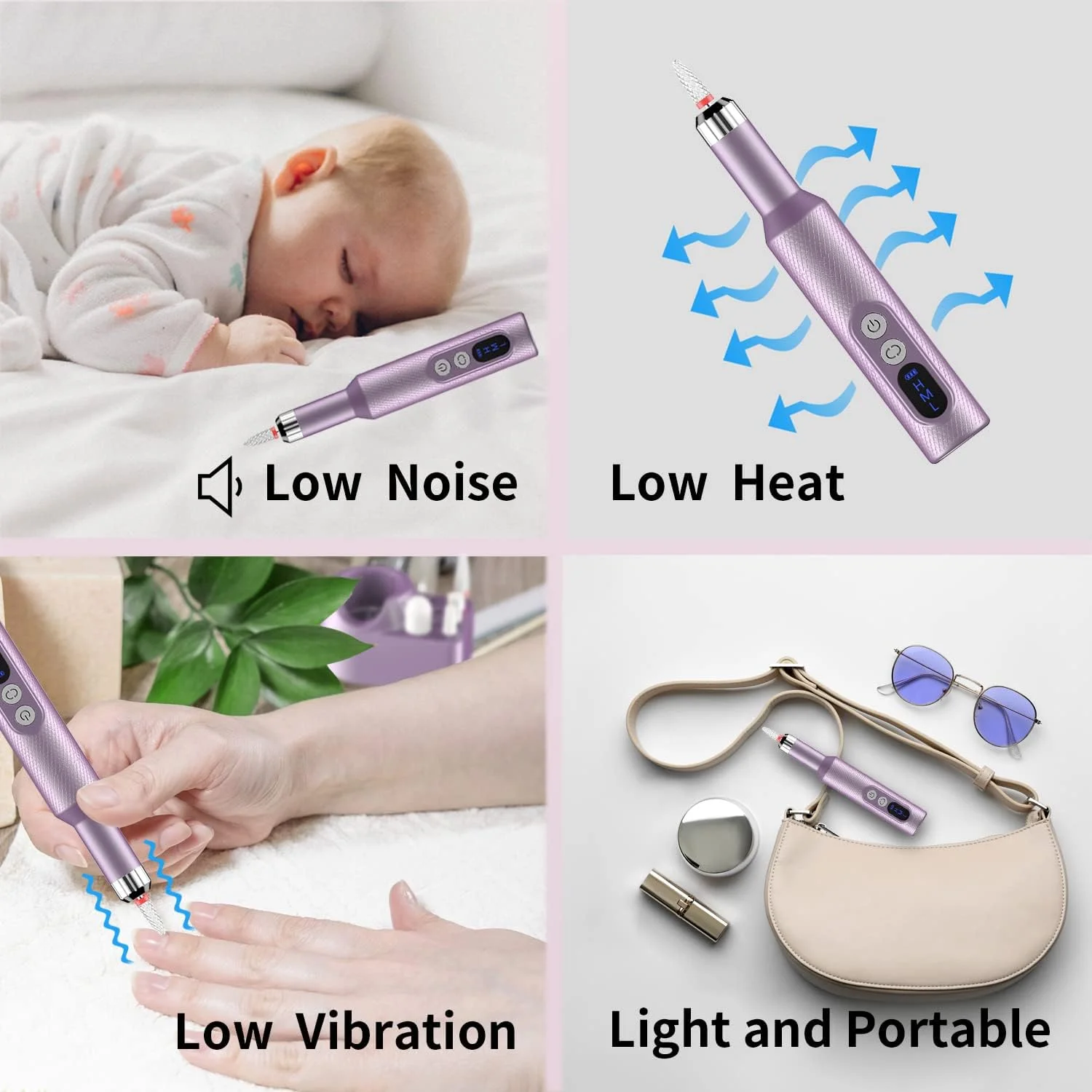 دستگاه سوهان برقی ناخن بی سیم Ftrule، دستگاه قابل حمل و شارژی حرفه ای با سری سوهان ناخن، نوارهای سمباده برای ناخن های ژلی آکریلیک، مانیکور پدیکور و پولیش، بنفش دستگاه سوهان برقی ناخن بی سیم Ftrule، دستگاه قابل حمل و شارژی حرفه ای با سری سوهان ناخن، نوارهای سمباده برای ناخن های ژلی آکریلیک، مانیکور پدیکور و پولیش، بنفش