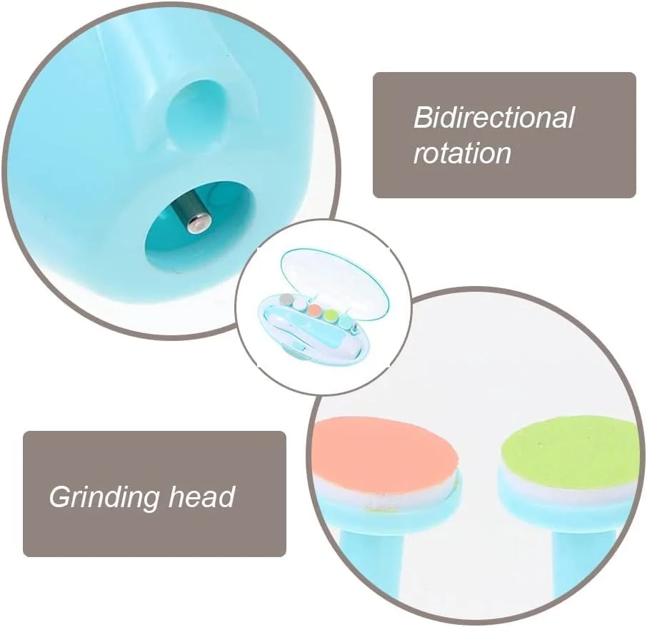 سوهان ناخن برقی نوزاد الترازون مدل 6 در 1 به همراه چراغ LED و سریهای مختلف برای نوزادان، کودکان نوپا و بزرگسالان (آبی) سوهان ناخن برقی نوزاد الترازون مدل 6 در 1 به همراه چراغ LED و سریهای مختلف برای نوزادان، کودکان نوپا و بزرگسالان (آبی)