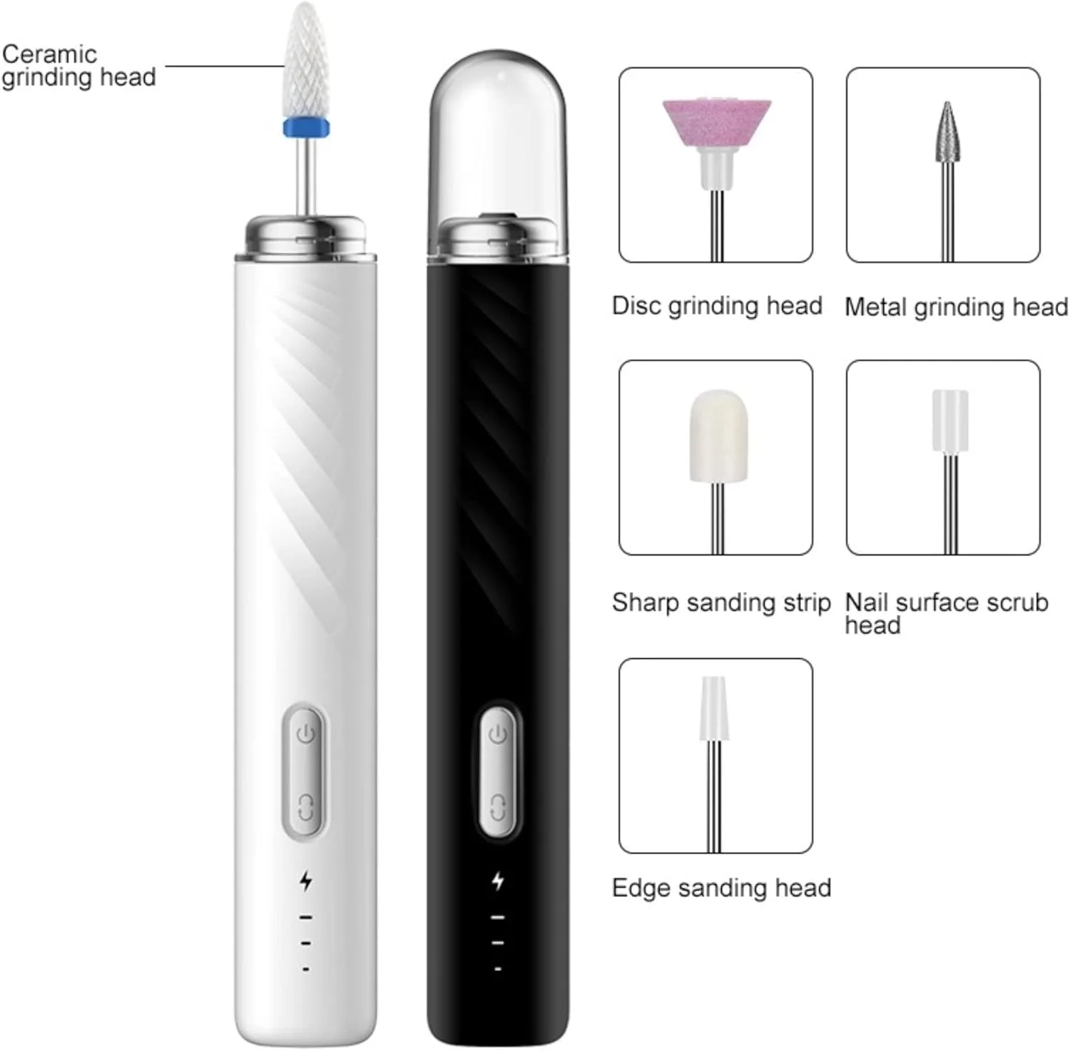 دستگاه سوهان ناخن برقی بی سیم Excefore، سنگ ناخن قابل حمل، کیت ابزار مانیکور، سوهان ناخن برای ریمو اکریلیک/ناخن های ژلی پولی/مانیکور/پدیکور/شکل دادن و پولیش/سالن ها، سوهان برقی ناخن با کیف قابل حمل