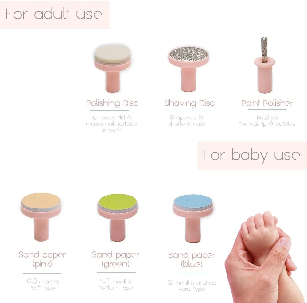 سوهان ناخن برقی کودک - ست مانیکور اتوماتیک و ایمن ناخن گیر کودک برای مراقبت، پولیش و مرتب کردن ناخن های نوزاد، کودک نوپا، انگشتان دست و پا - رنگ های متنوع سوهان ناخن برقی کودک - ست مانیکور اتوماتیک و ایمن ناخن گیر کودک برای مراقبت، پولیش و مرتب کردن ناخن های نوزاد، کودک نوپا، انگشتان دست و پا - رنگ های متنوع
