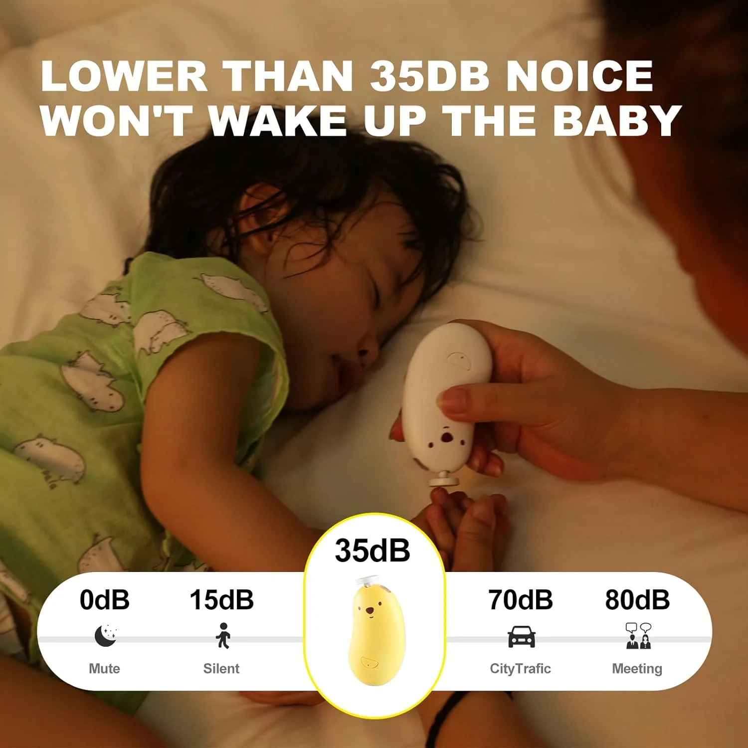 سوهان ناخن برقی کودک، ناخن گیر شارژی ملایم، ست مانیکور و پیرایش ناخن کودک برای نوزاد، نوپا یا بزرگسالان، 6 پد تعویضی سر سنگ زنی سفید