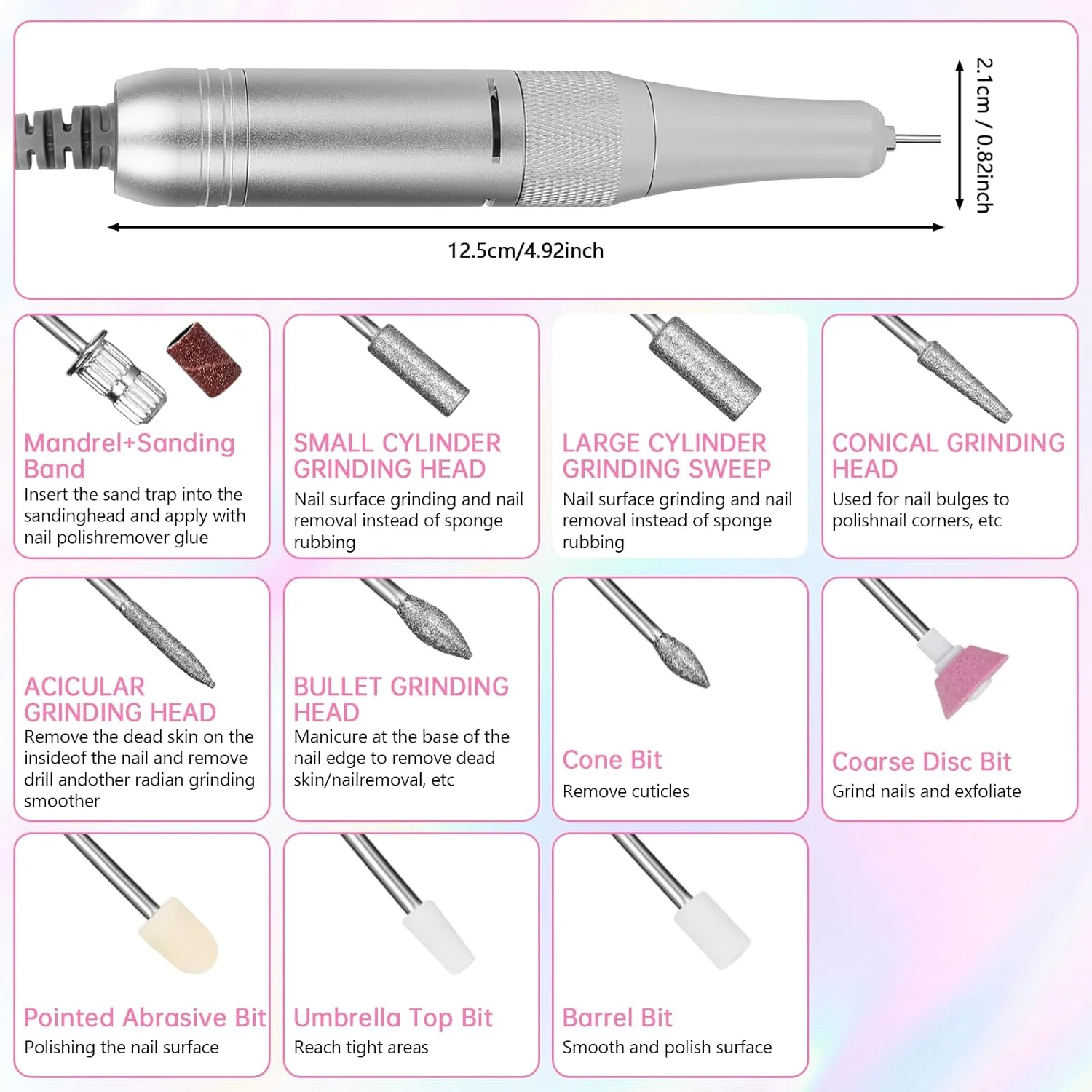 دستگاه سوهان برقی ناخن - 45000 دور در دقیقه، قابل حمل丨کیت سوهان برقی ناخن شارژی با 11 سر سوهان و پایه丨صفحه نمایش LED丨فوق العاده بی صدا، دستگاه سوهان ناخن شارژی برای پولیش ژل ناخن های اکریلیک (صورتی) دستگاه سوهان برقی ناخن - 45000 دور در دقیقه، قابل حمل丨کیت سوهان برقی ناخن شارژی با 11 سر سوهان و پایه丨صفحه نمایش LED丨فوق العاده بی صدا، دستگاه سوهان ناخن شارژی برای پولیش ژل ناخن های اکریلیک (صورتی)