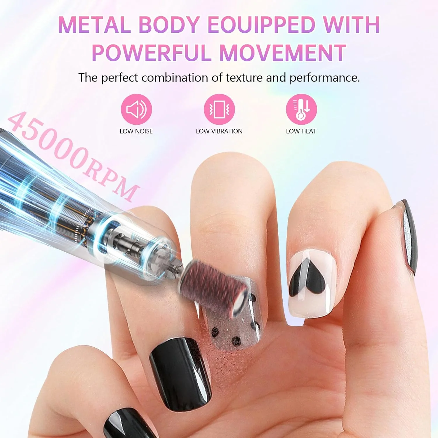 دستگاه سوهان برقی ناخن - 45000 دور در دقیقه، قابل حمل丨کیت سوهان برقی ناخن شارژی با 11 سر سوهان و پایه丨صفحه نمایش LED丨فوق العاده بی صدا، دستگاه سوهان ناخن شارژی برای پولیش ژل ناخن های اکریلیک (صورتی) دستگاه سوهان برقی ناخن - 45000 دور در دقیقه، قابل حمل丨کیت سوهان برقی ناخن شارژی با 11 سر سوهان و پایه丨صفحه نمایش LED丨فوق العاده بی صدا، دستگاه سوهان ناخن شارژی برای پولیش ژل ناخن های اکریلیک (صورتی)