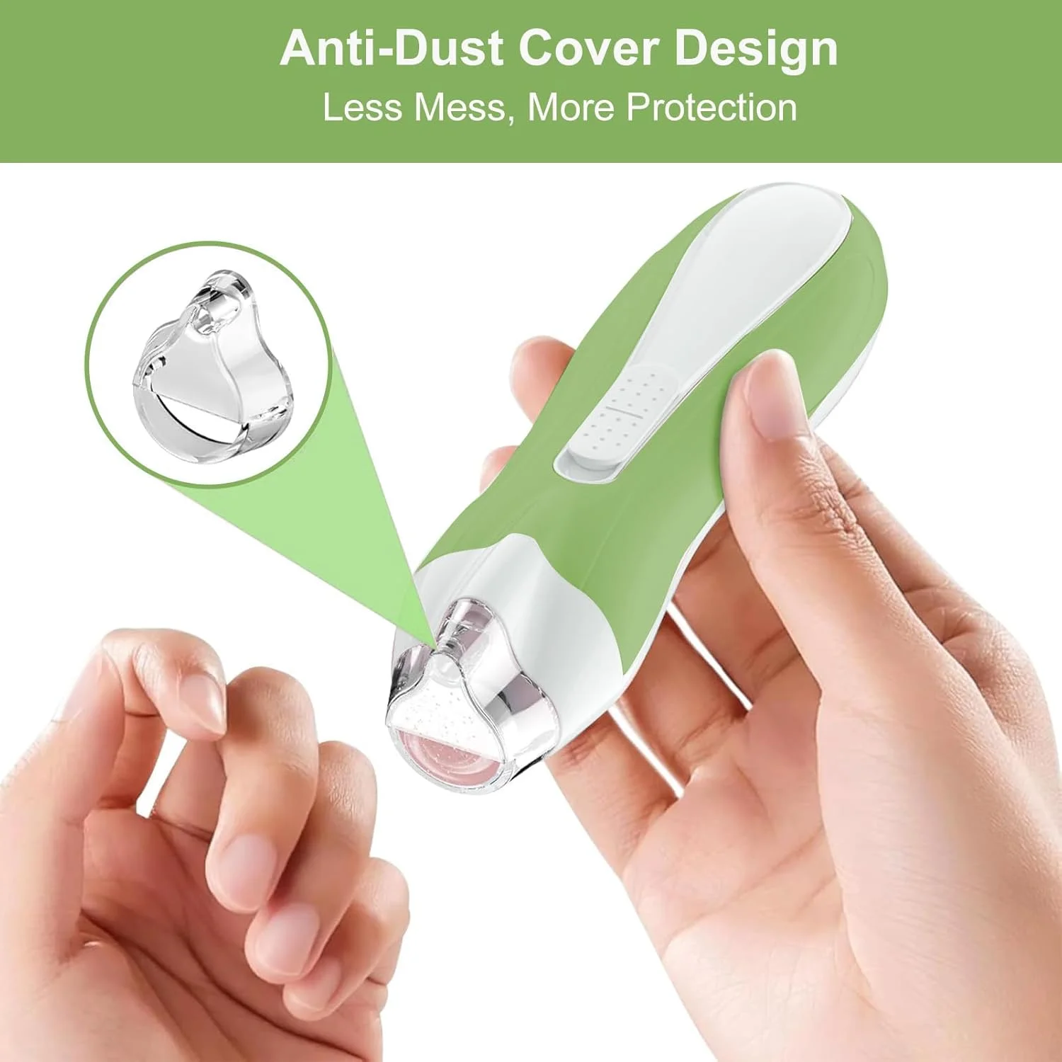 ست ناخن گیر برقی نوزاد، سوهان ناخن ملایم نوزاد با چراغ LED، دارای 6 سری سمباده، عملکرد بی صدا، طراحی ضد گرد و غبار برای مراقبت از نوزاد، کودک نوپا و بزرگسالان، سبز ست ناخن گیر برقی نوزاد، سوهان ناخن ملایم نوزاد با چراغ LED، دارای 6 سری سمباده، عملکرد بی صدا، طراحی ضد گرد و غبار برای مراقبت از نوزاد، کودک نوپا و بزرگسالان، سبز