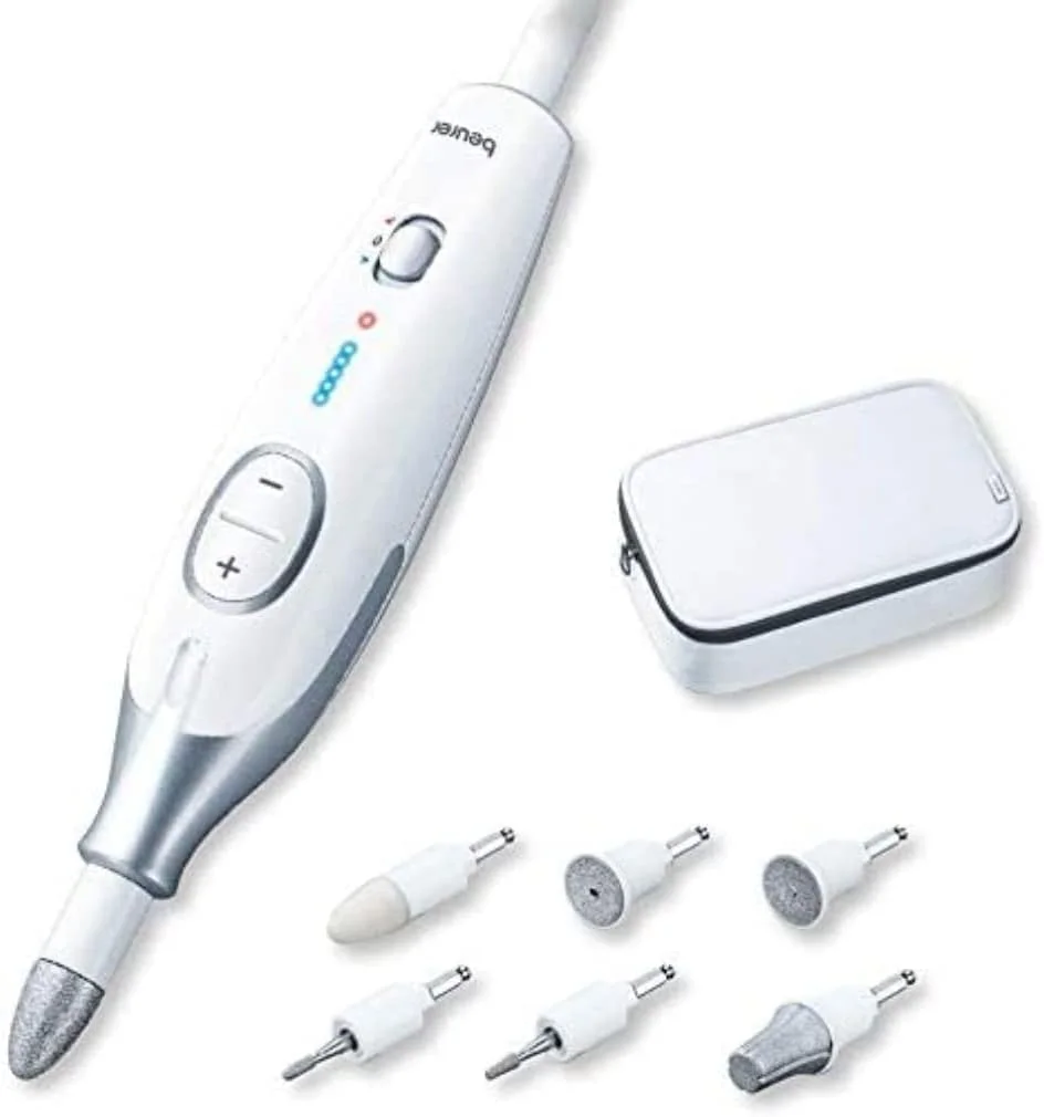 ست مانیکور و پدیکور Beurer MP42UK، سوهان برقی ناخن با 7 سری یاقوت کبود و نمدی، چراغ LED دقیق، 2500-4600 دور در دقیقه، دوشاخه UK، کیف نگهداری ست مانیکور و پدیکور Beurer MP42UK، سوهان برقی ناخن با 7 سری یاقوت کبود و نمدی، چراغ LED دقیق، 2500-4600 دور در دقیقه، دوشاخه UK، کیف نگهداری