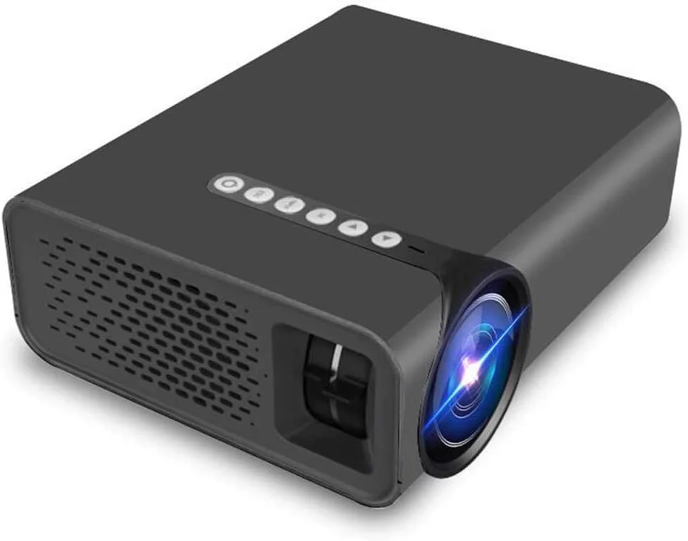 پروژکتور مینی قابل حمل LED مدل NC با پشتیبانی از 1080P، ویدئو پروژکتور بلوتوث و وای فای 1800 لومن HD، دارای بلندگوی داخلی، قابلیت اتصال هارد دیسک موبایل، کارت SD و AV به DVD، مشکی