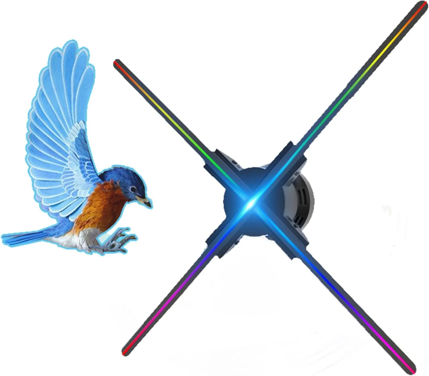 پروژکتور هولوگرام PacuM با قطر 52 سانتی متر، رزولوشن 2000 * 624، صفحه نمایش فن LED، دستگاه تبلیغاتی هولوگرافی دیواری با قابلیت اتصال به وای فای