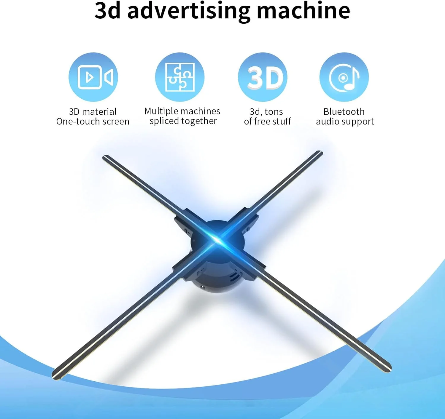 دستگاه تبلیغاتی هولوگرافی سه بعدی 60 سانتی متری PacuM، فن پروژکتور وای فای، صفحه نمایش LED چرخان، تصویربرداری معلق، پروژکتور هولوگرام
