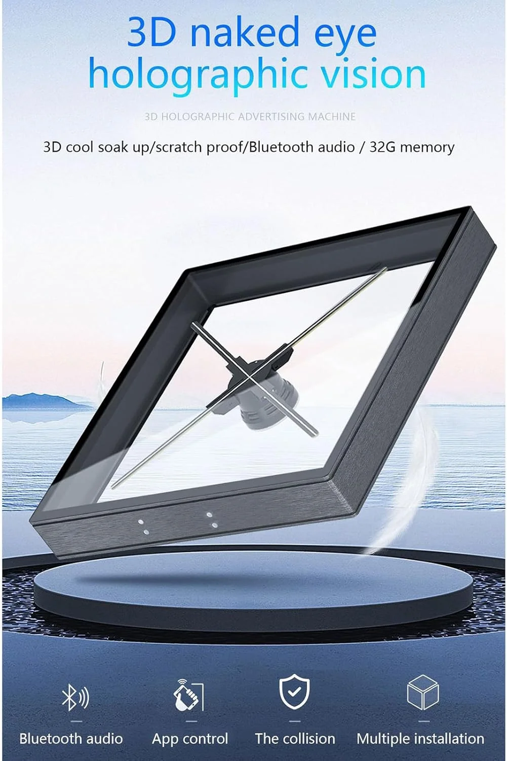 دستگاه تبلیغاتی هولوگرافیک سه بعدی PacuM، تصویربرداری هوایی سه بعدی با چشم غیر مسلح، صفحه نمایش فن آلیاژ آلومینیوم، پروژکتور هولوگرام چرخشی