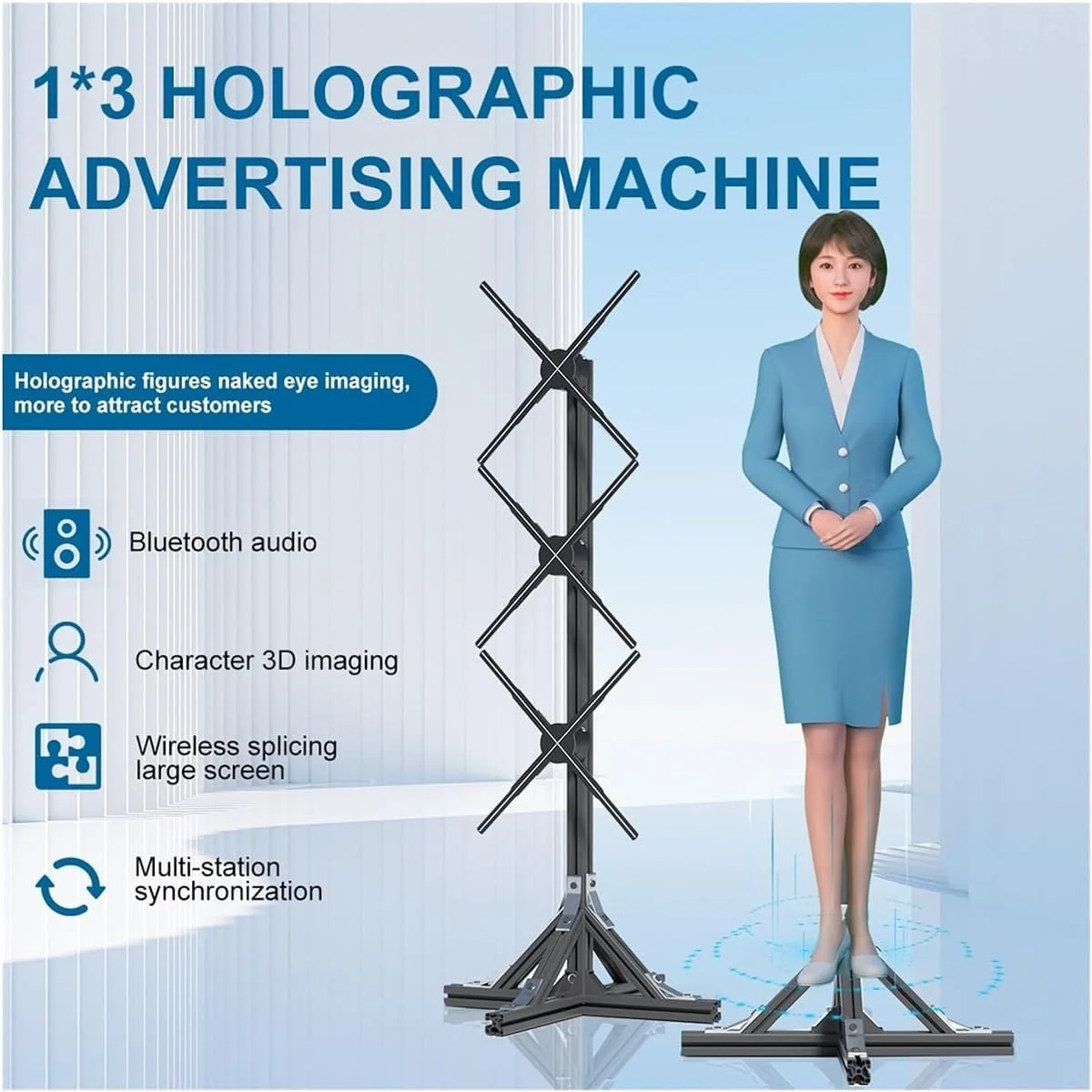 فن هولوگرام سه بعدی NDYJFLB، دستگاه تبلیغاتی عمودی 20.5 اینچ/23.6 اینچ، پروژکتور هولوگرام چرخشی، 3 واحد اتصال با برنامه و WiFi، کنترل از راه دور (تک رنگ 52 سانتی متر) فن هولوگرام سه بعدی NDYJFLB، دستگاه تبلیغاتی عمودی 20.5 اینچ/23.6 اینچ، پروژکتور هولوگرام چرخشی، 3 واحد اتصال با برنامه و WiFi، کنترل از راه دور (تک رنگ 52 سانتی متر)