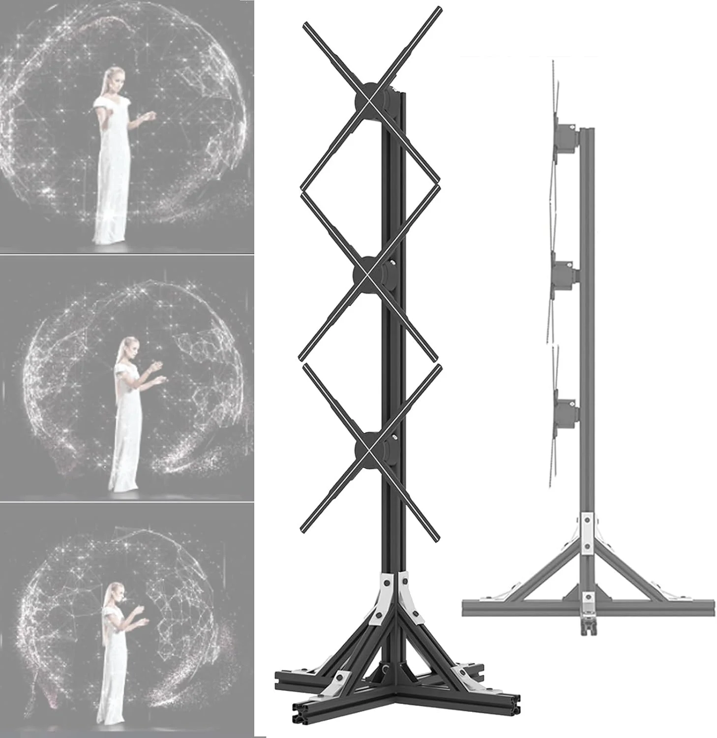 فن هولوگرام سه بعدی NDYJFLB، پروژکتور هولوگرام LED هولوگرافی با قابلیت نمایش اندازه واقعی انسان برای فروشگاه، بار، کازینو، تبلیغات مهمانی، فن هولوگرام HD 19.2 اینچی - کنترل برنامه کامپیوتر