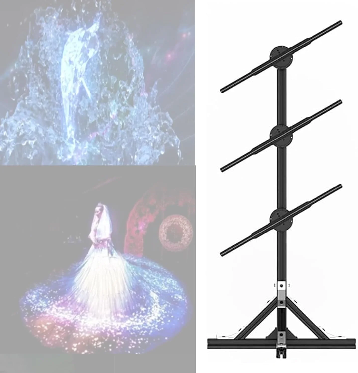 نمایشگر تبلیغاتی هولوگرافیک وای فای NDYJFLB - فن هولوگرام سه بعدی 19.2 اینچی، دستگاه تبلیغاتی عمودی، پروژکتور هولوگرام چرخشی برای تابلوهای فروشگاه های تجاری، بار، کازینو، مهمانی