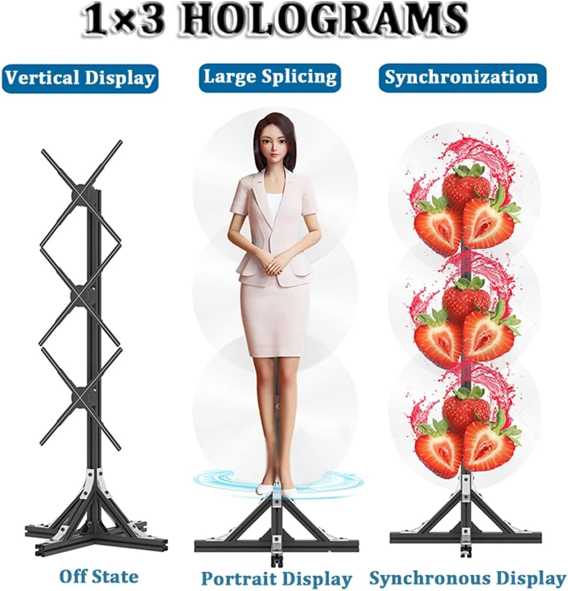 پروژکتور تبلیغاتی هولوگرام سه بعدی NDYJFLB، دیوار ویدیویی فن هولوگرافی 48 سانتی متری 1x3 برای اندازه انسانی، نمایشگر پروژکتور ویدیویی انیمیشن سه بعدی برای تبلیغات، نمایشگاه، فروشگاه، بار، مهمانی پروژکتور تبلیغاتی هولوگرام سه بعدی NDYJFLB، دیوار ویدیویی فن هولوگرافی 48 سانتی متری 1x3 برای اندازه انسانی، نمایشگر پروژکتور ویدیویی انیمیشن سه بعدی برای تبلیغات، نمایشگاه، فروشگاه، بار، مهمانی