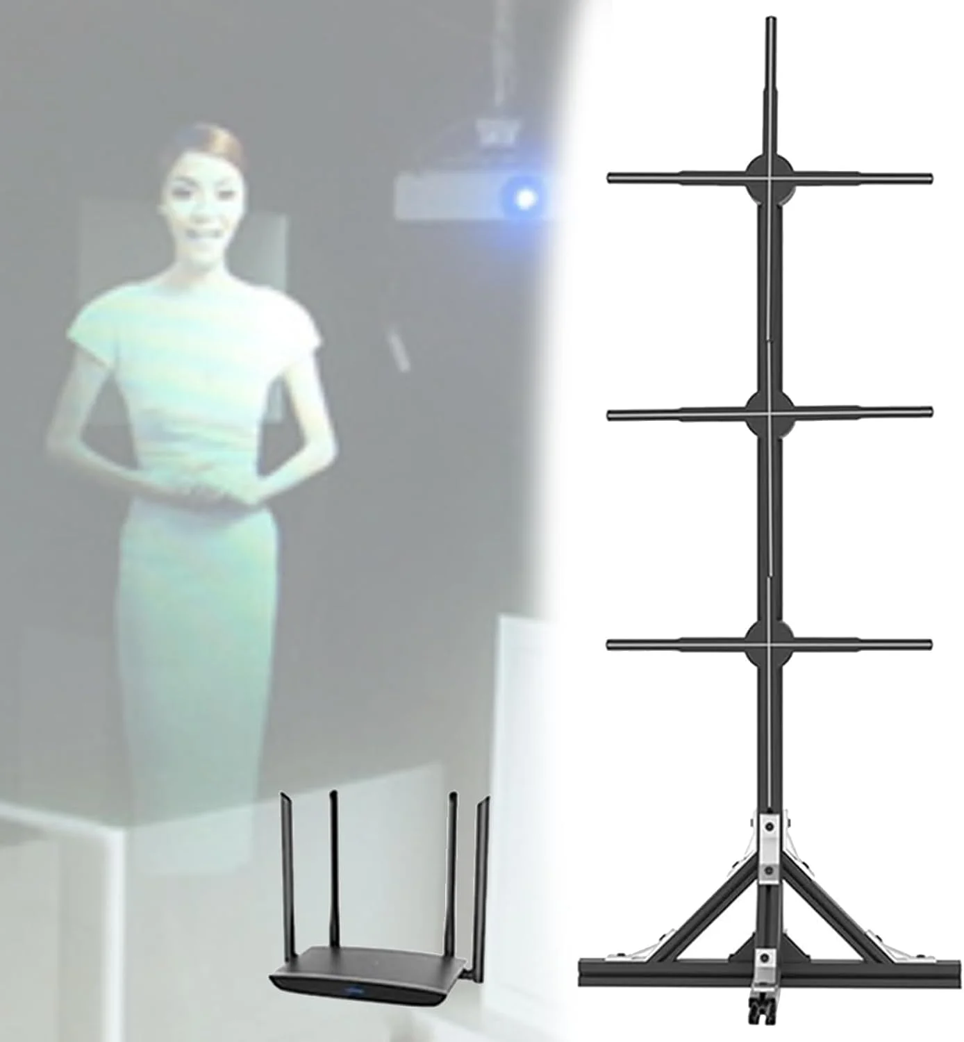 فن هولوگرام سه بعدی NDYJFLB، فن هولوگرافی با کنترل برنامه کامپیوتری، فن ال ای دی سه بعدی چرخشی برای نمایش تبلیغاتی فروشگاه، بار، مهمانی