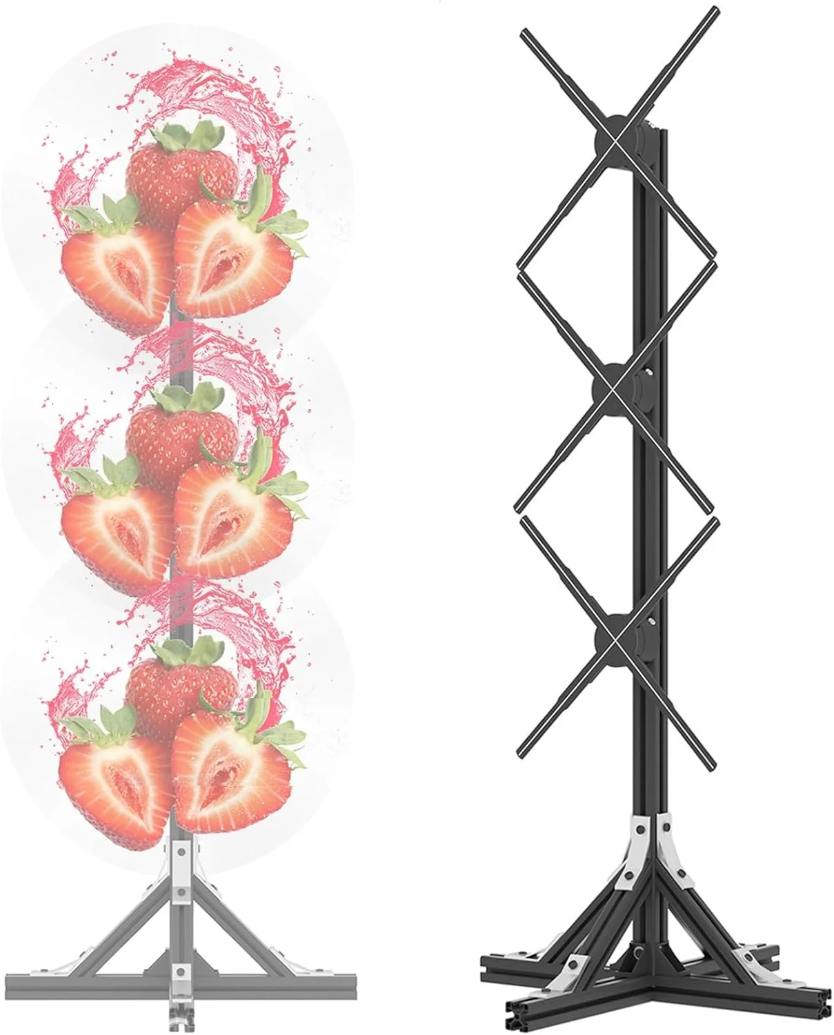 فن هولوگرام سه بعدی NDYJFLB - پروژکتور هولوگرام سه بعدی کنترل از طریق اپلیکیشن کامپیوتر، دستگاه تبلیغاتی عمودی 19.2 اینچی، پروژکتور هولوگرام چرخشی برای بار، فروشگاه، دکوراسیون جشنواره