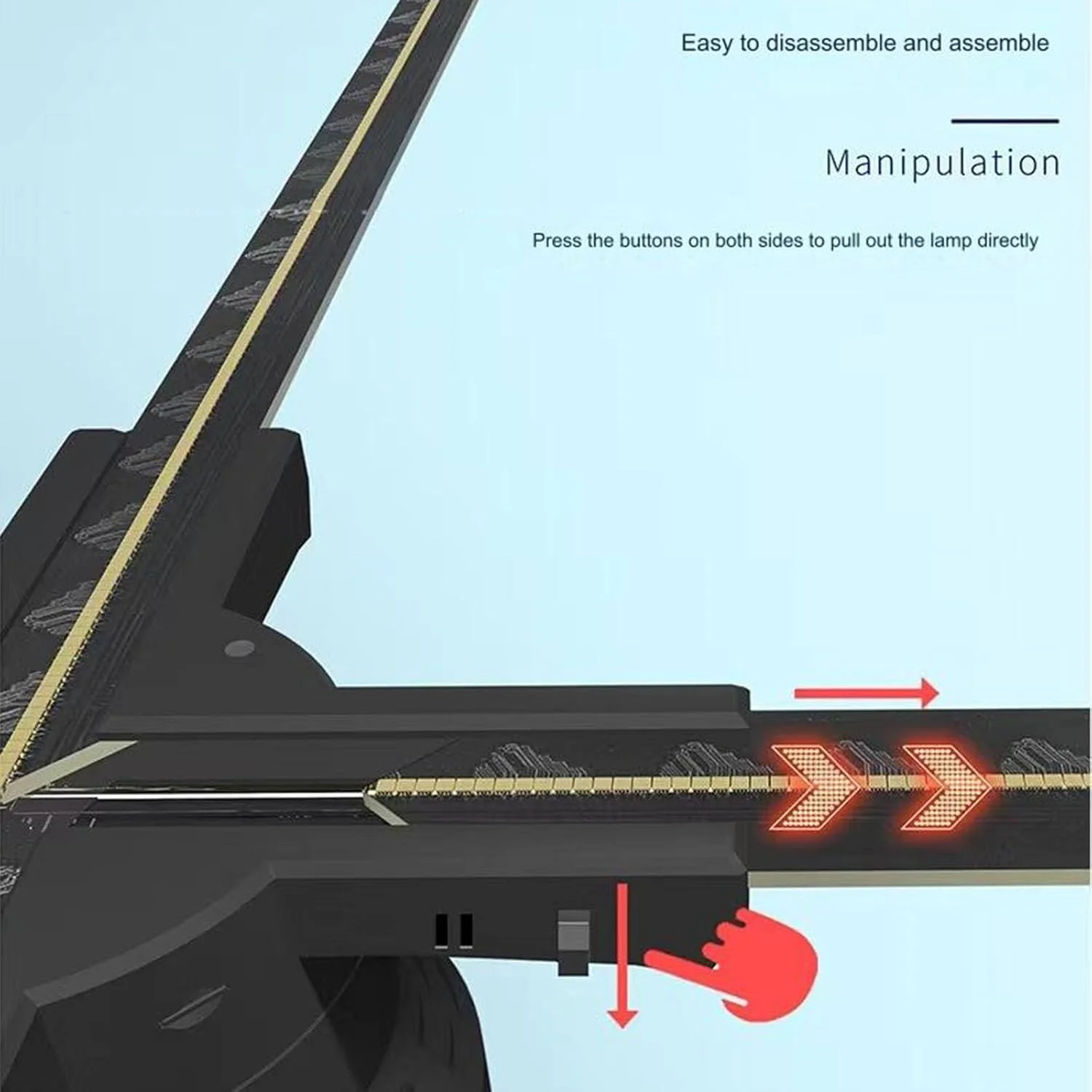 فن هولوگرام سه بعدی NDYJFLB با چشم غیر مسلح 60 سانتی متر، تصویربرداری چرخشی LED پویا با کیفیت بالا