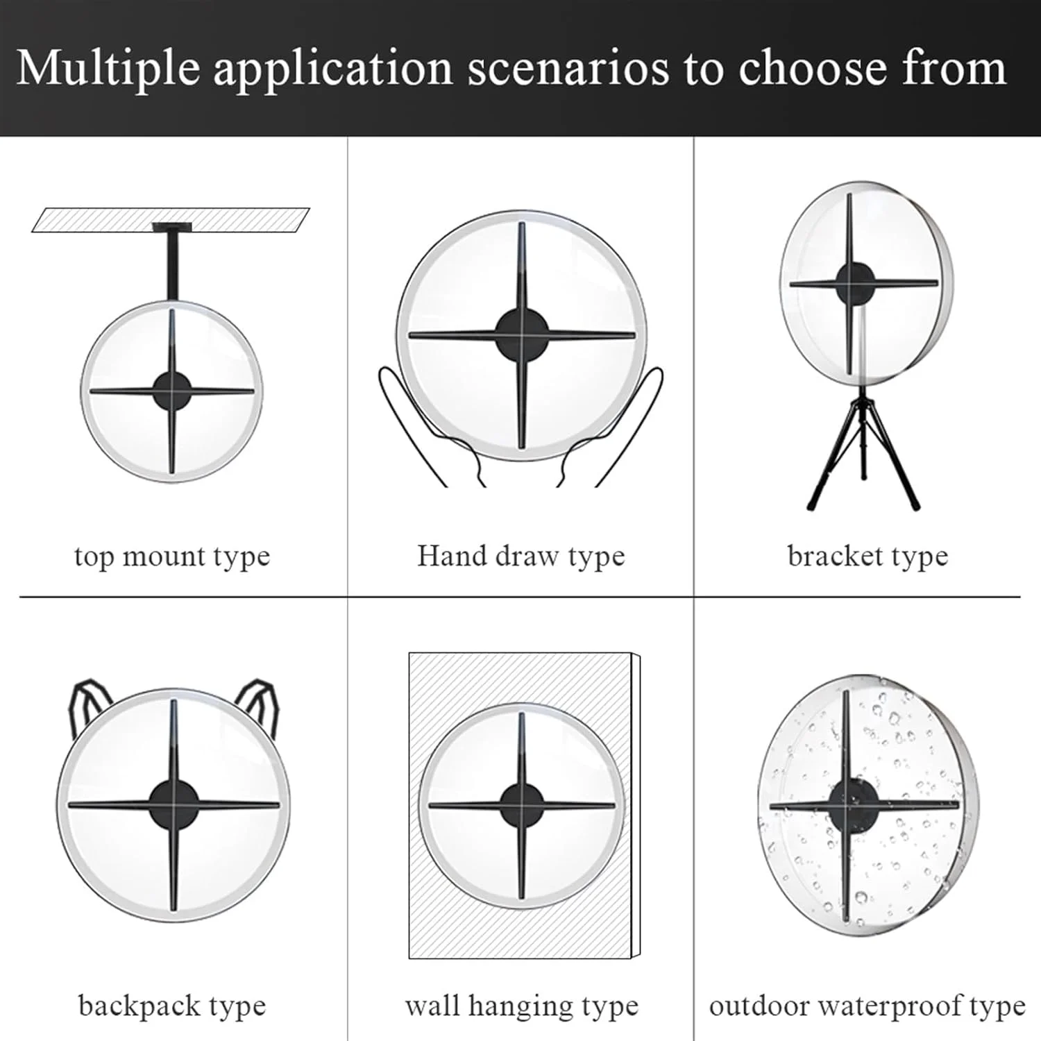 فن نمایشگر LED هولوگرام سه بعدی با پوشش اکریلیک 52 سانتی متری برای تبلیغات