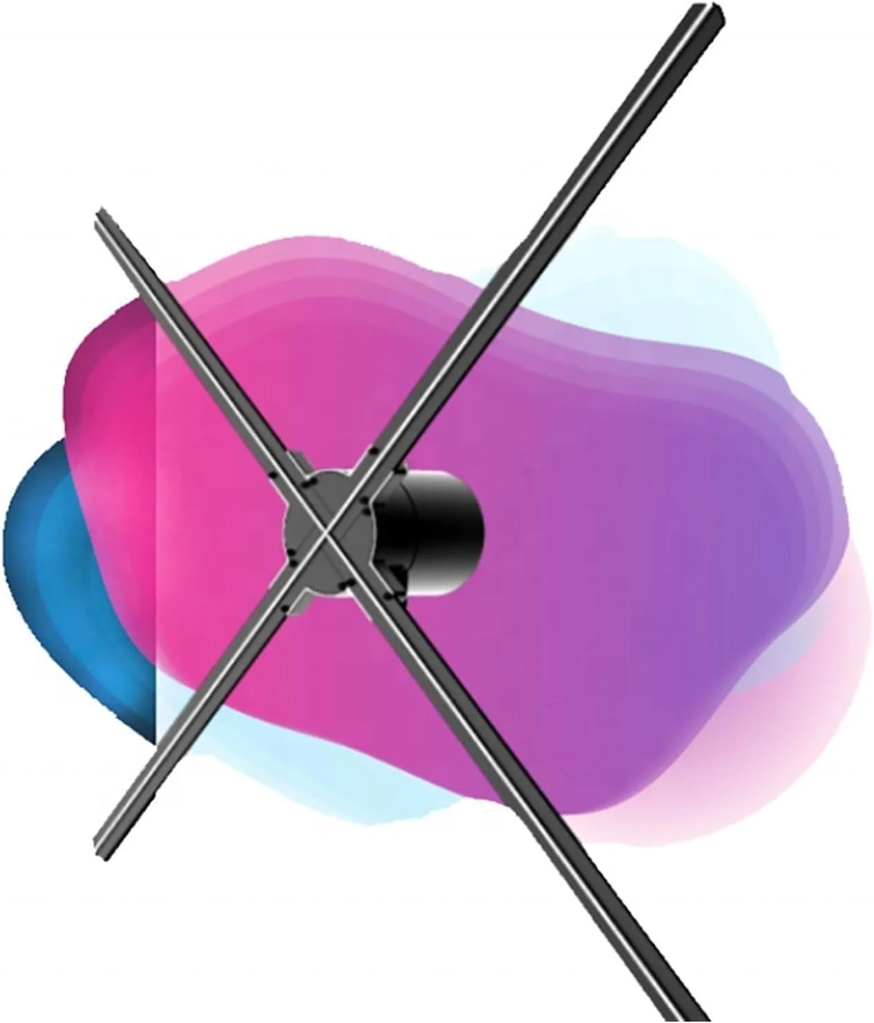 فن ال ای دی سه بعدی هولوگرام تبلیغاتی داخلی با چهار پره، ابعاد 1080 * 1920، طول 1 متر (100 سانتی متر) با قابلیت کنترل از طریق اپلیکیشن WiFi