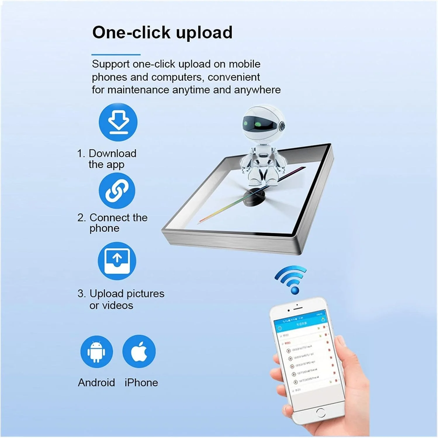 فن ویدئویی هولوگرافیک پروژکتورهای هولوگرام سه بعدی LED ساپورت ویدئو/تصویر پوسته نور تبلیغاتی هولوگرافیک HD با کارت 8 گیگابایتی پروژکتور هولوگرافیک، پوسته مشکی