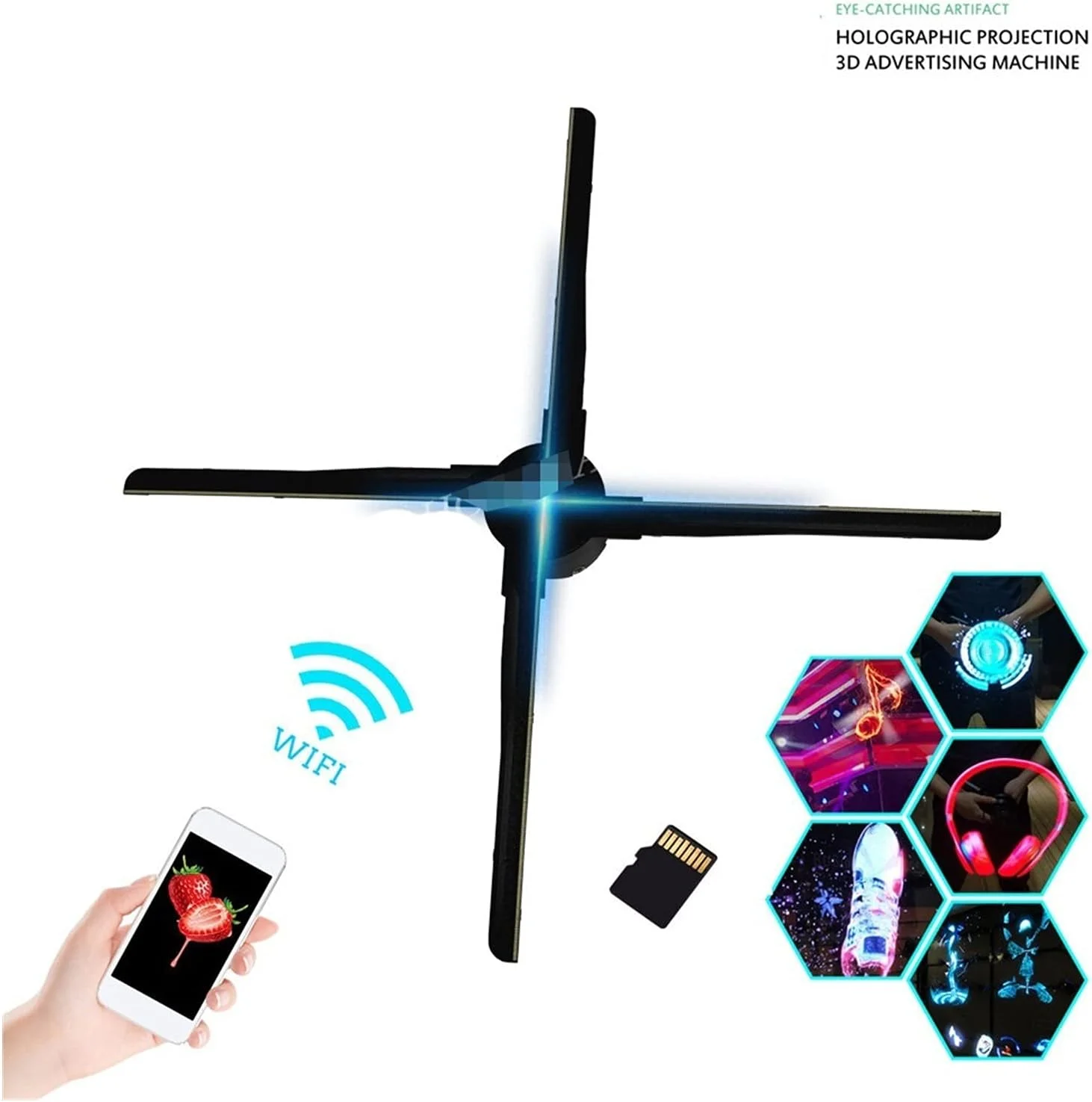 فن ویدئویی هولوگرافیک پروژکتور هولوگرافیک سه بعدی با نور ارتقا یافته 638 ال ای دی، پخش کننده هولوگرام وای فای، فن نمایشگر ال ای دی، نور تبلیغاتی، کنترل برنامه، پروژکتور هولوگرافیک لوگو فن ویدئویی هولوگرافیک پروژکتور هولوگرافیک سه بعدی با نور ارتقا یافته 638 ال ای دی، پخش کننده هولوگرام وای فای، فن نمایشگر ال ای دی، نور تبلیغاتی، کنترل برنامه، پروژکتور هولوگرافیک لوگو