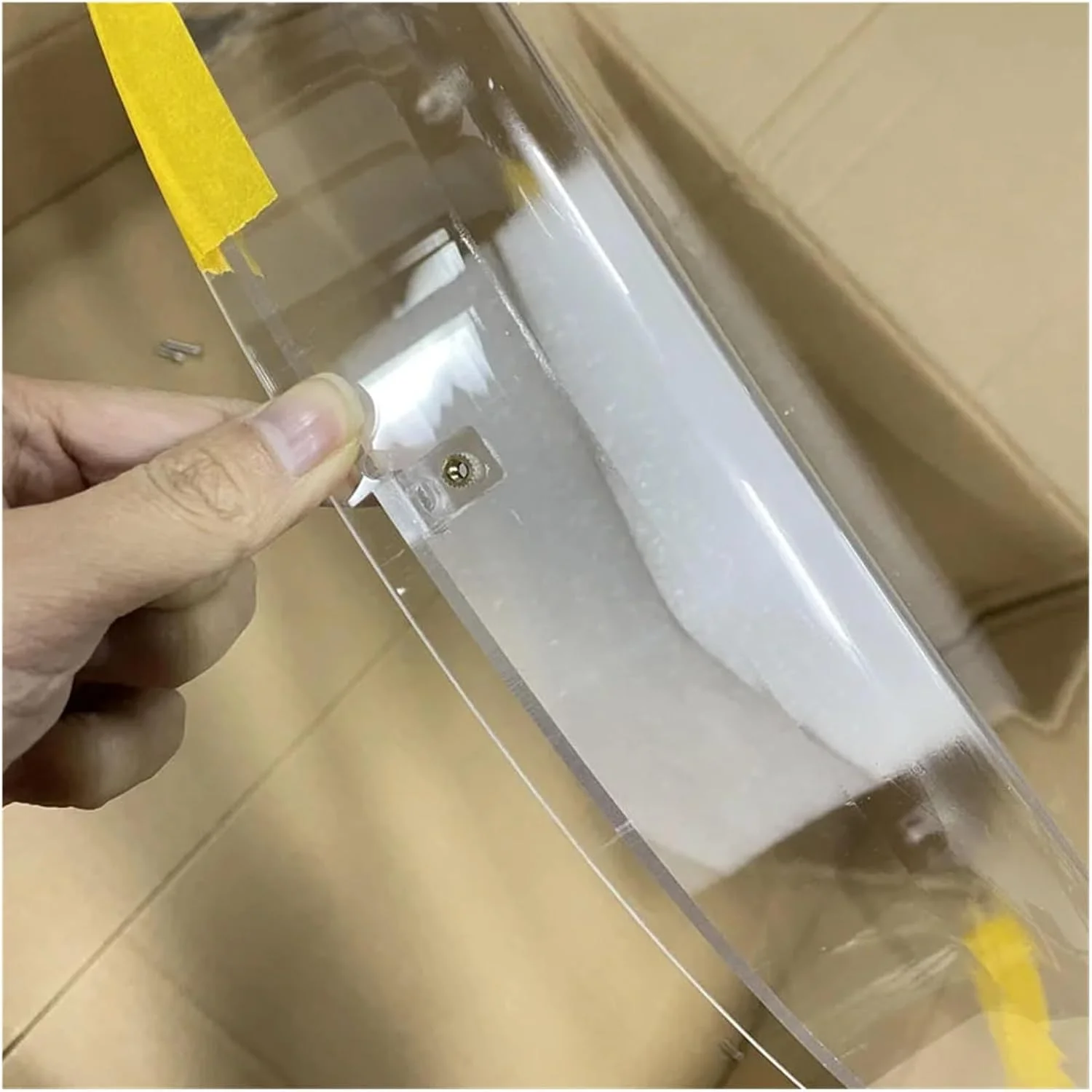 محافظ فن هولوگرافیک، پوشش محافظ پروژکتور هولوگرام سه بعدی فن، قاب پروژکتور هولوگرام پوسته نمایشگر نور تبلیغاتی، پروژکتور ویدیویی آکریلیک فن LED، شفاف برای فن 50 سانتی متری