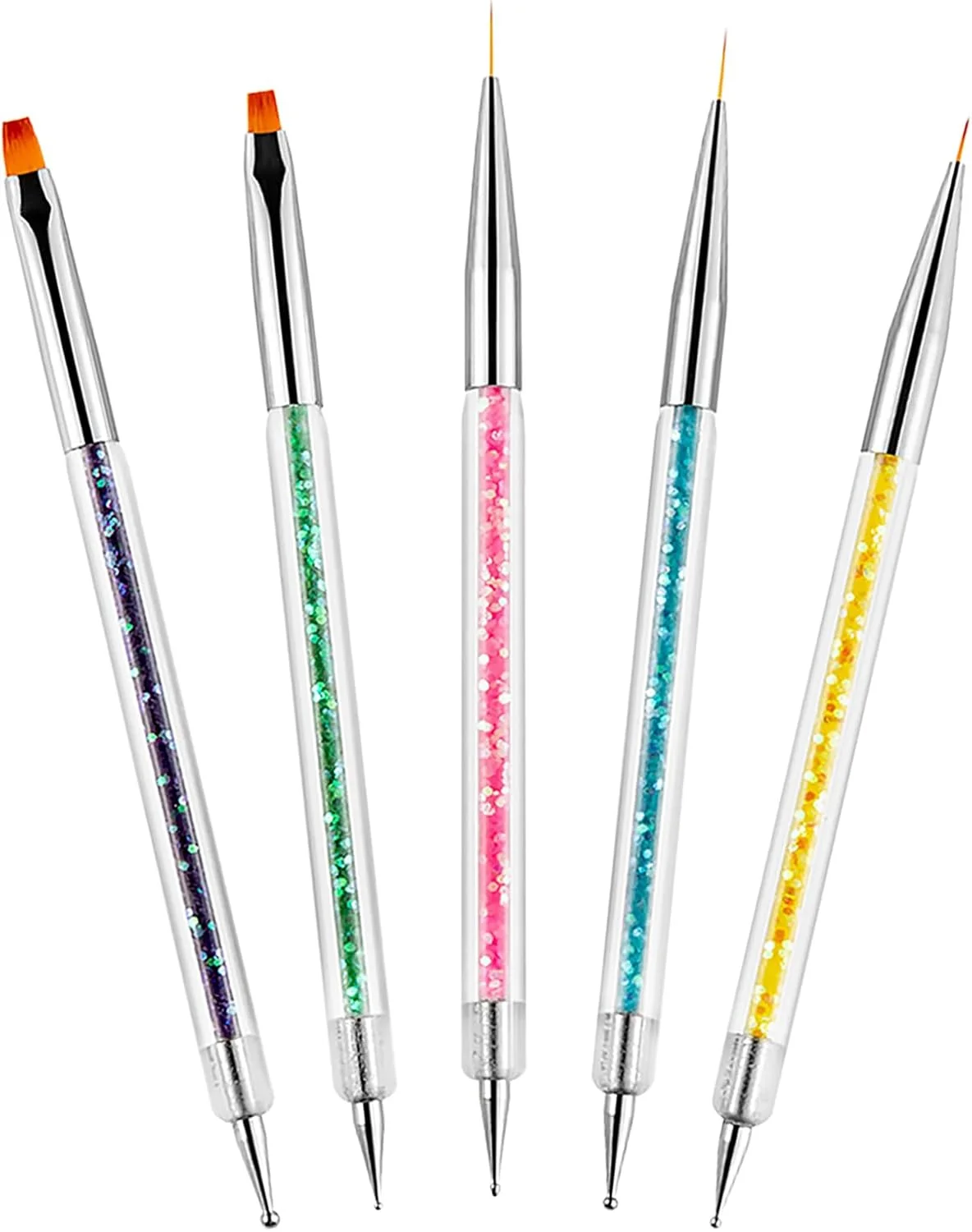 ست قلم موی ناخن 5 تکه Wosyoodo، ابزار نقطه گذاری طراحی ناخن، قلم موی طراحی ناخن، قلم موی ژل اکستنشن ناخن، قلم هنری ناخن اکریلیک دو طرفه حرفه ای برای نقطه گذاری، طراحی هنری ناخن با نقاشی ظریف ست قلم موی ناخن 5 تکه Wosyoodo، ابزار نقطه گذاری طراحی ناخن، قلم موی طراحی ناخن، قلم موی ژل اکستنشن ناخن، قلم هنری ناخن اکریلیک دو طرفه حرفه ای برای نقطه گذاری، طراحی هنری ناخن با نقاشی ظریف