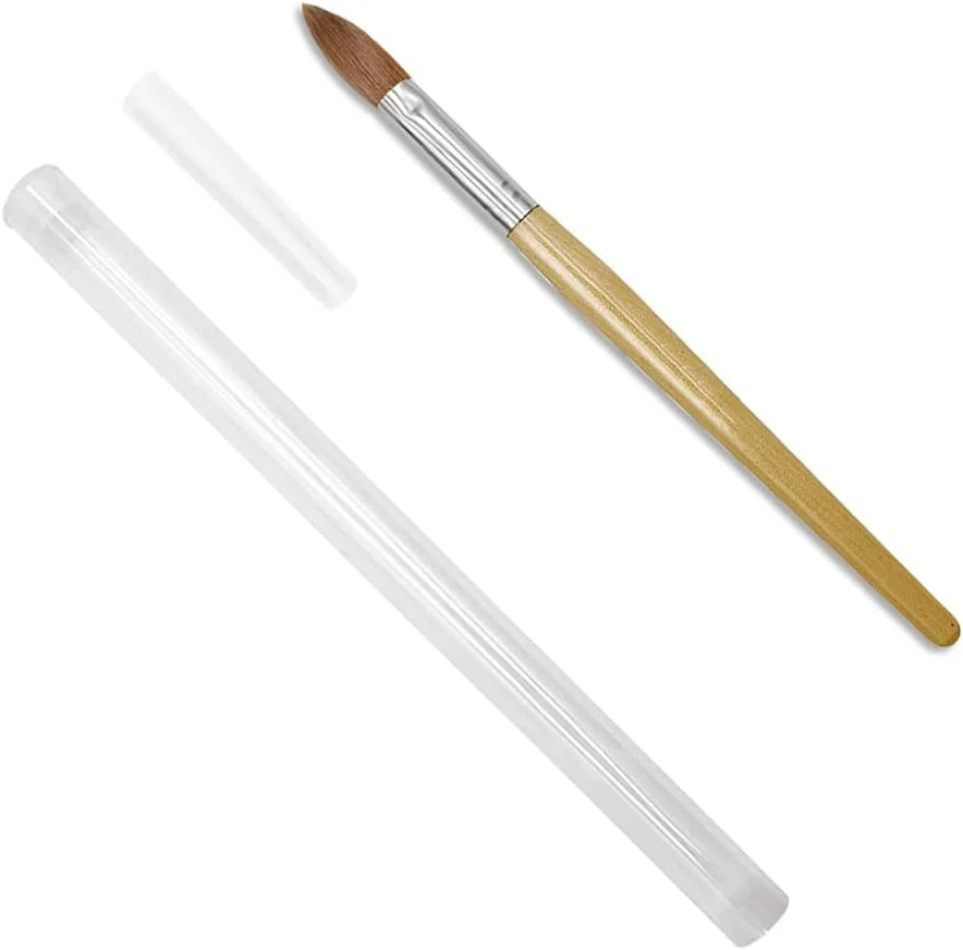 وییا قلم موی پودر اکریلیک مایع برای طراحی ناخن، قلم موی ژل UV، قلم موی حکاکی سایز 6/8/10/12/14، برس های ناخن دسته دار برای استفاده اکریلیک، اکستنشن ناخن و حکاکی (سایز 6)