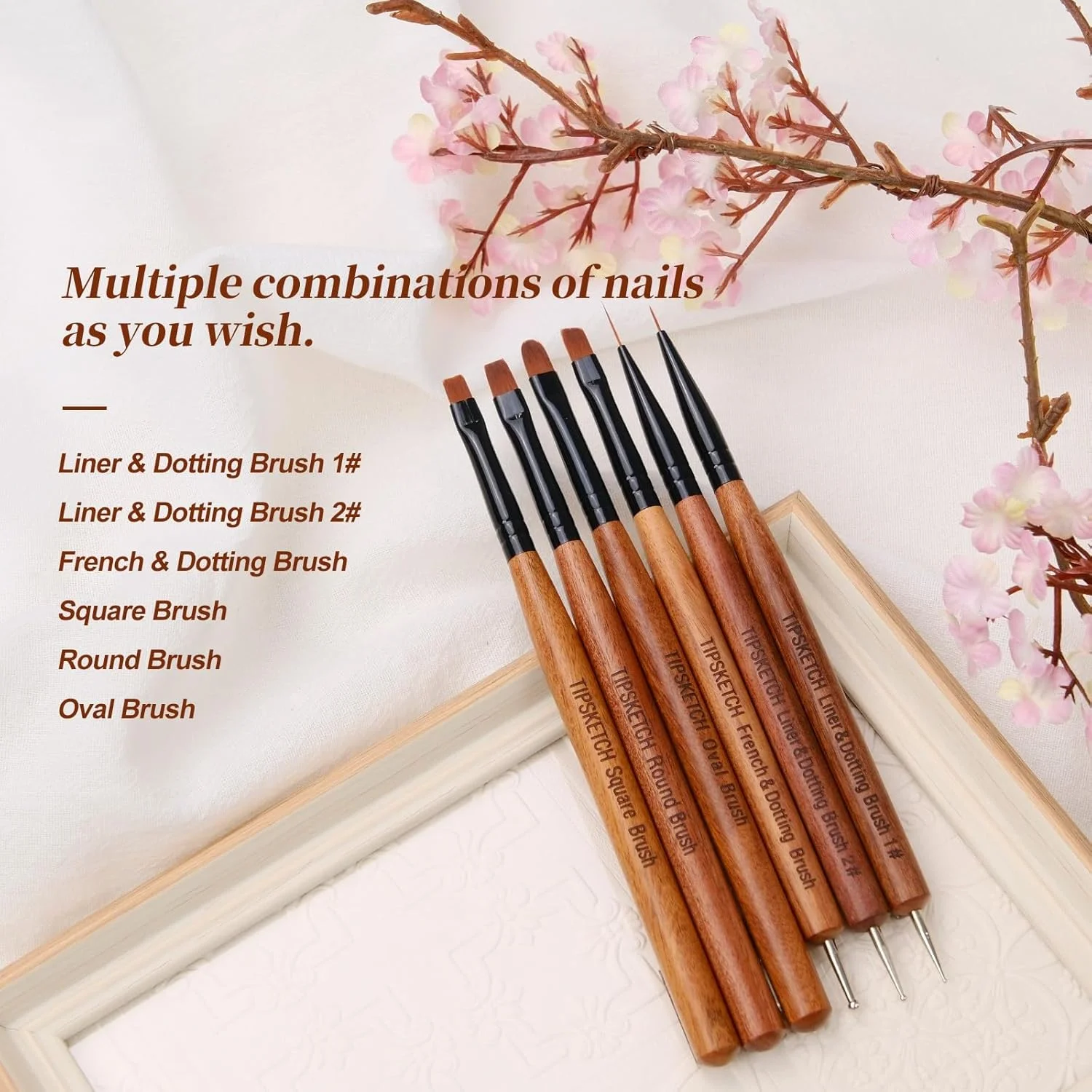 ست قلم موی طراحی ناخن Tipsketch، 6 عدد قلم موی طراحی ناخن شامل قلم موی خط چشم طراحی ناخن، قلم نقطه گذاری، قلم موی ژل اکستنشن ناخن، قلم موی فرانسوی حکاکی شده، قلم موی ژل بیلدر ست قلم موی طراحی ناخن Tipsketch، 6 عدد قلم موی طراحی ناخن شامل قلم موی خط چشم طراحی ناخن، قلم نقطه گذاری، قلم موی ژل اکستنشن ناخن، قلم موی فرانسوی حکاکی شده، قلم موی ژل بیلدر