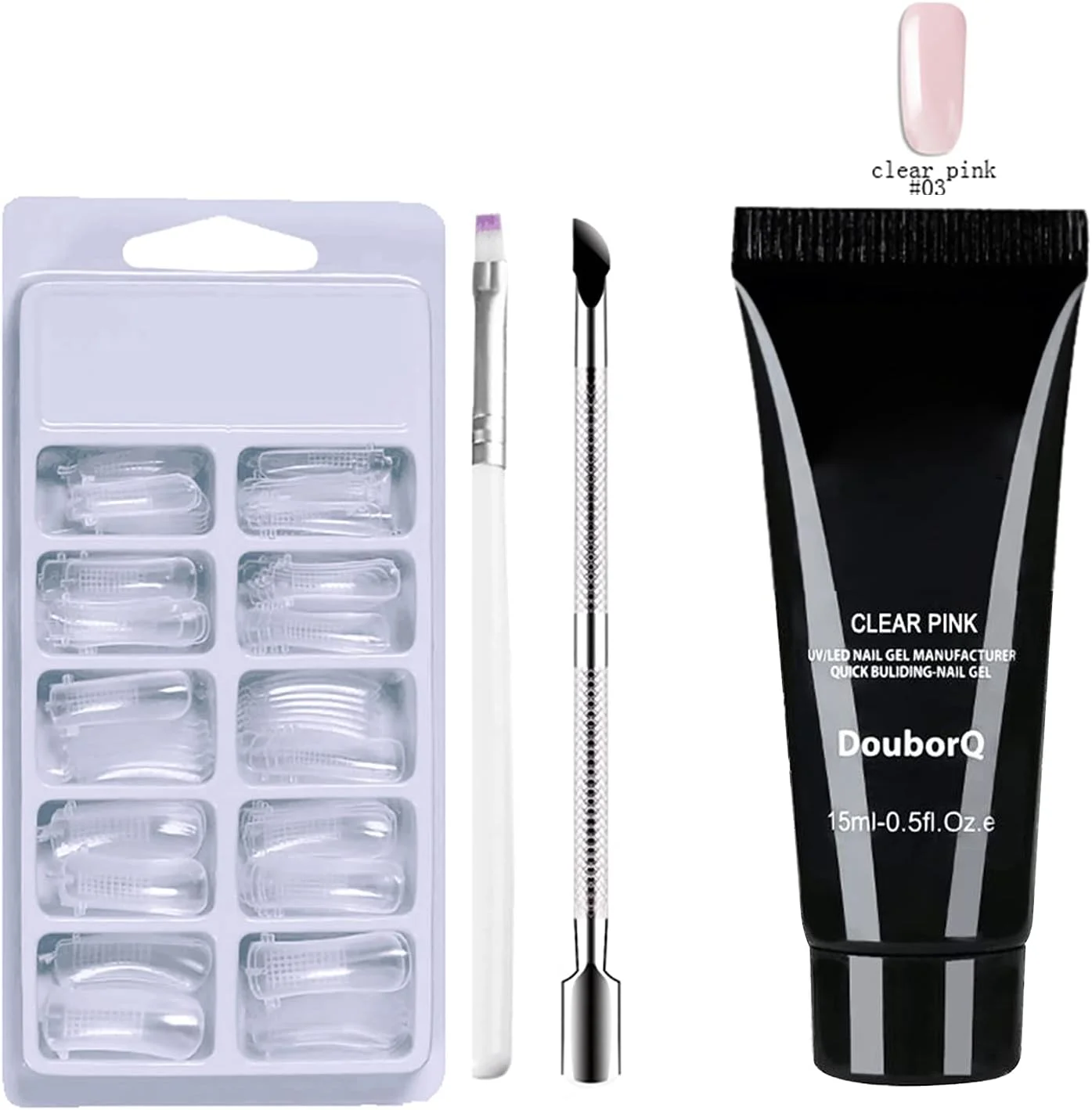 ست ژل ناخن OUNA، ست ژل ناخن UV LED، کیت ژل اکستنشن ناخن، نوک ناخن مصنوعی اکریلیک شفاف، قلم دو طرفه پوشر ناخن، قلم ناخن برای اکستنشن سریع ناخن، کیت ابزار ناخن سالن